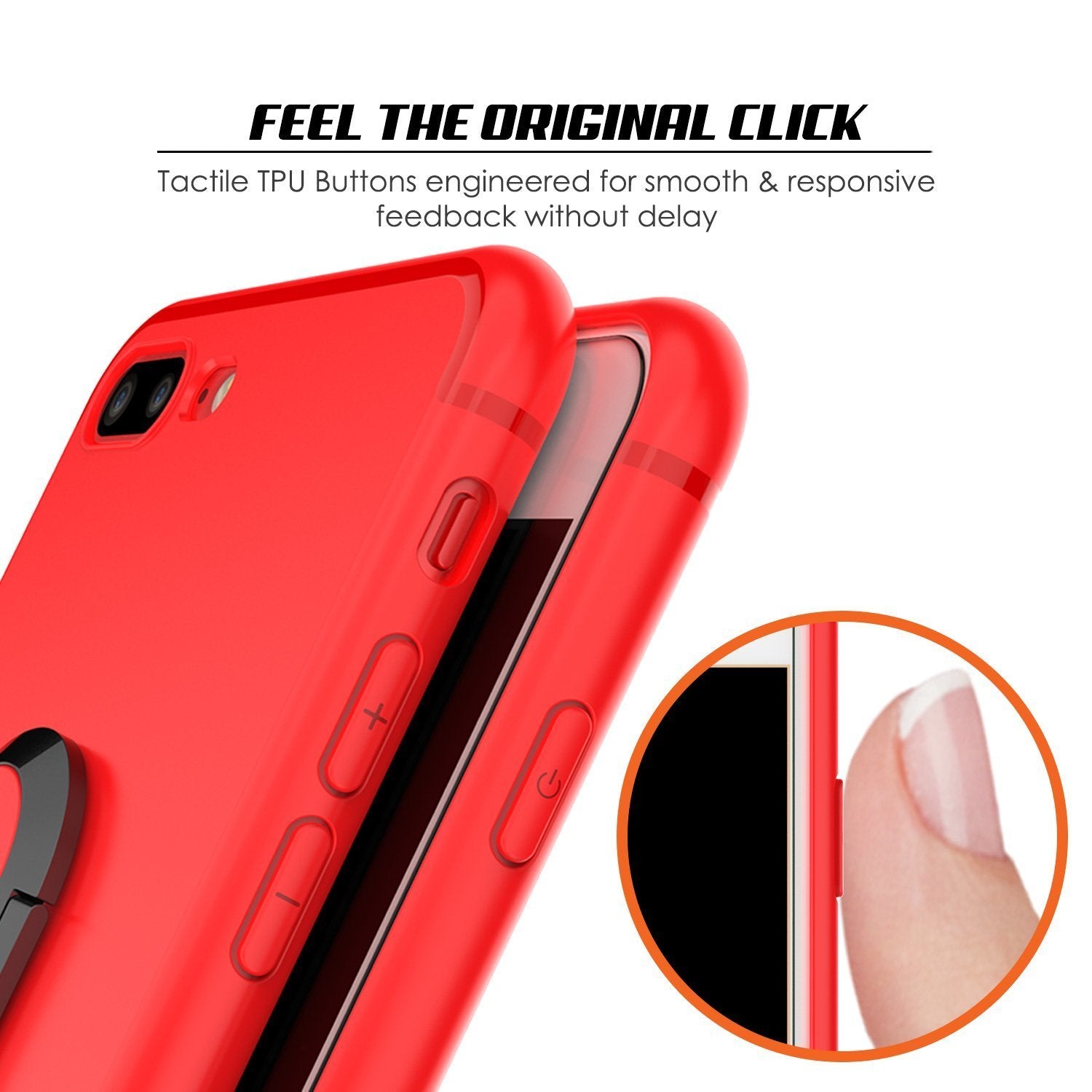 iPhone 8 PLUS Case, Punkcase Magnetix Protective TPU Cover W/ Kickstand, Tempered Glass Screen Protector [Red] - PunkCase NZ