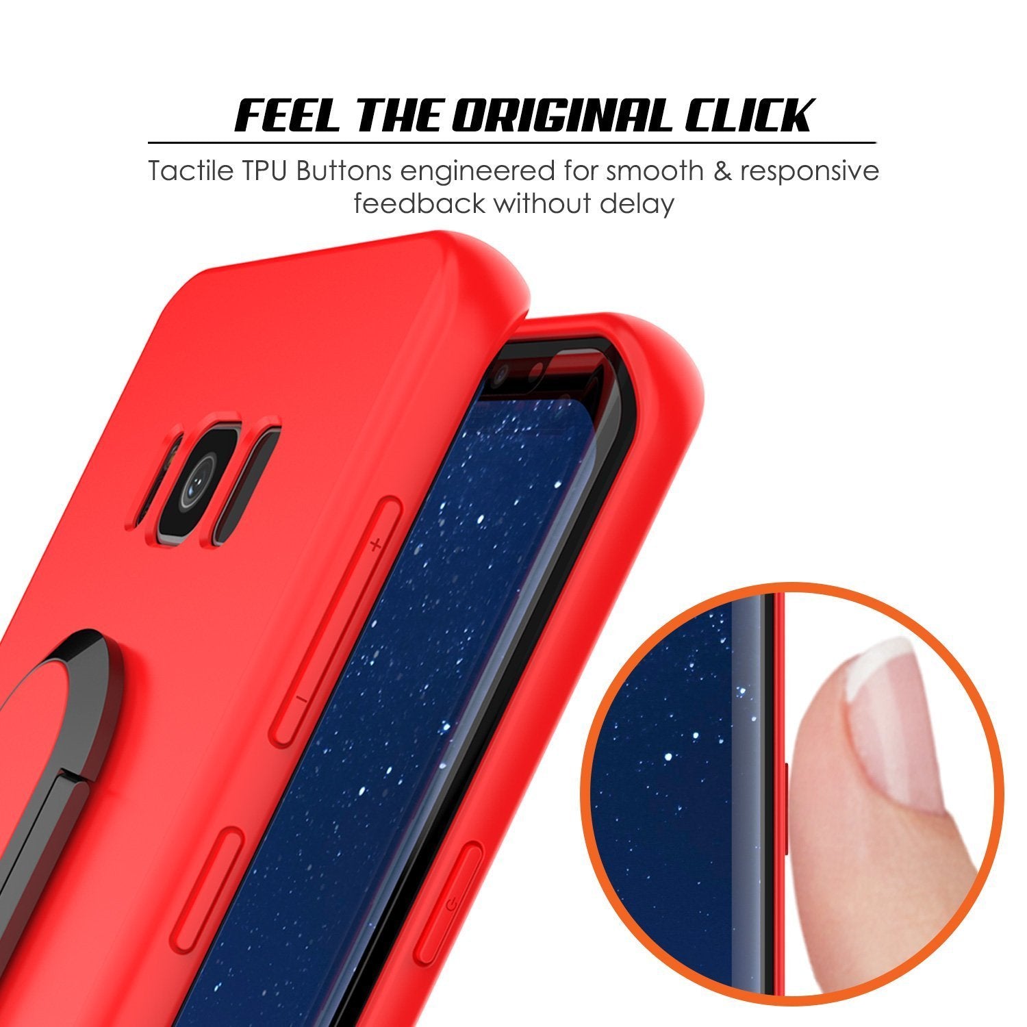 Galaxy S8 PLUS, Punkcase Magnetix Protective TPU Cover W/ Kickstand, Screen Protector [Red] - PunkCase NZ