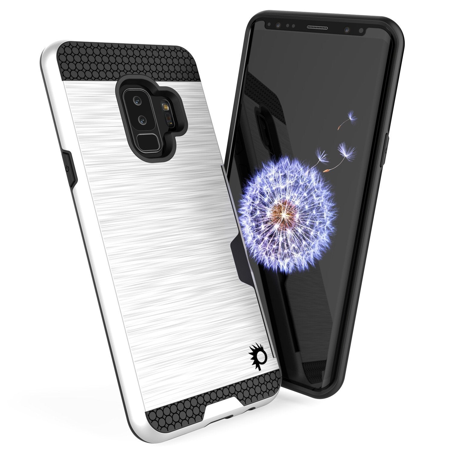 Galaxy S9 Plus Case, PUNKcase [SLOT Series] [Slim Fit] Dual-Layer Armor Cover w/Integrated Anti-Shock System, Credit Card Slot & Screen Protector [White] - PunkCase NZ