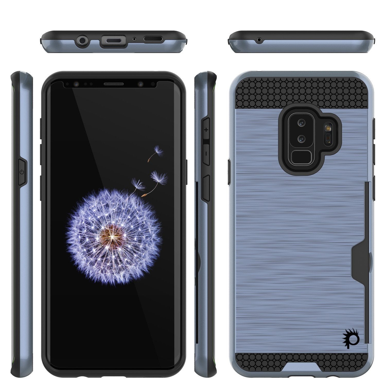 Galaxy S9 Plus Case, PUNKcase [SLOT Series] [Slim Fit] Dual-Layer Armor Cover w/Integrated Anti-Shock System, Credit Card Slot [Navy] - PunkCase NZ