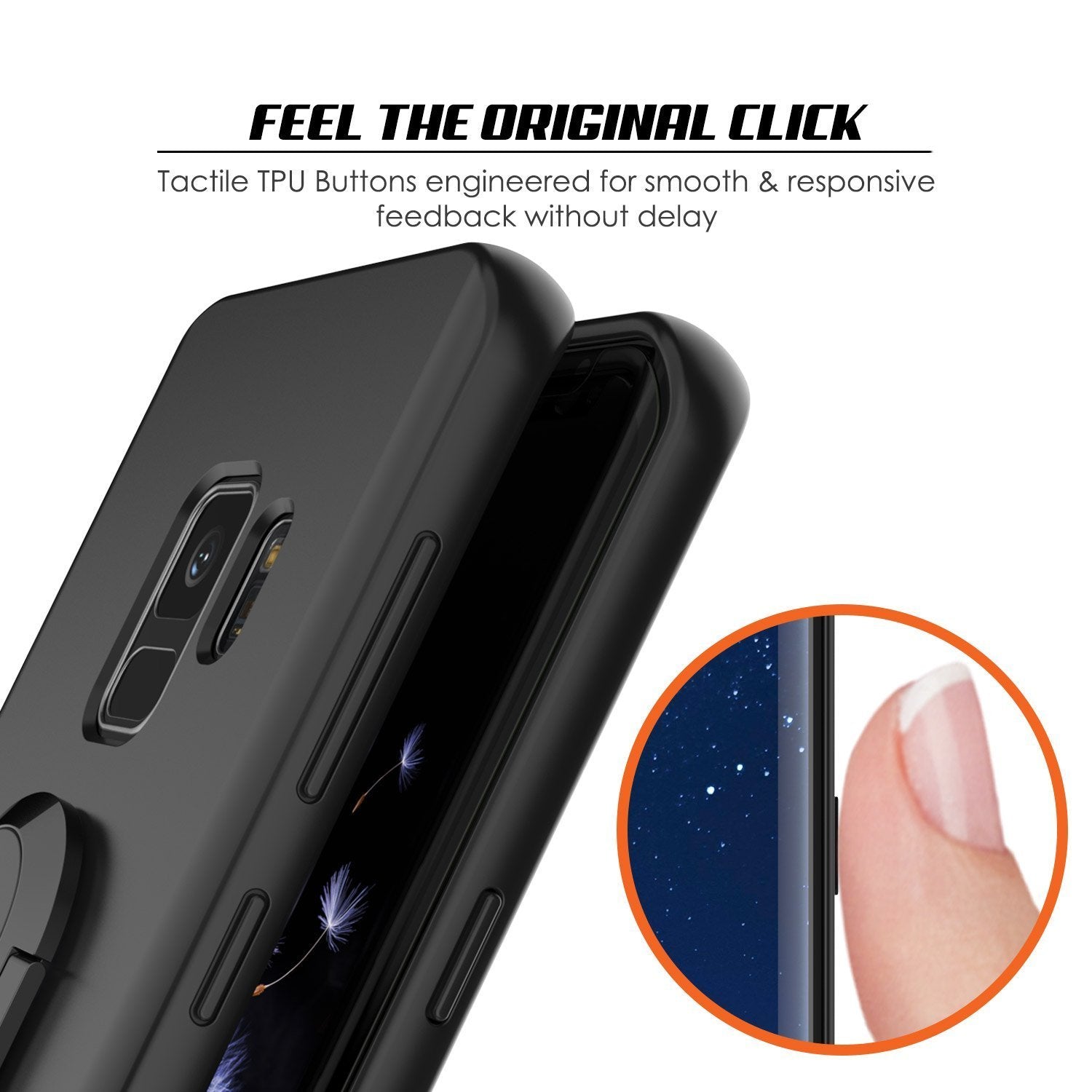 Galaxy S9 Case, Punkcase Magnetix Protective TPU Cover W/ Kickstand, Ring Grip Holder & Metal Plate for Magnetic Car Phone Mount PLUS PunkShield Screen Protector for Samsung S9 Edge [Black]