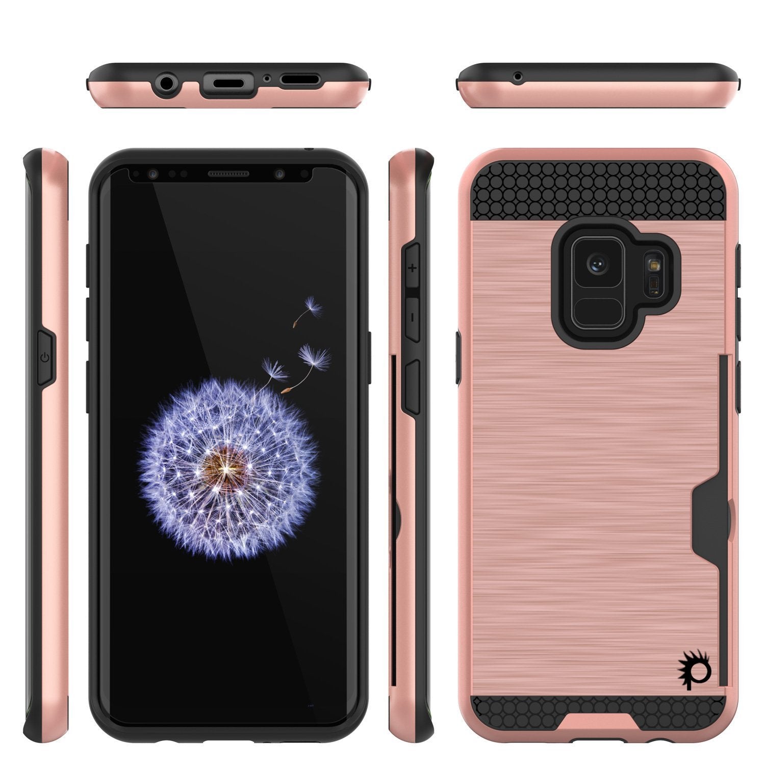 Galaxy S9 Case, PUNKcase [SLOT Series] [Slim Fit] Dual-Layer Armor Cover w/Integrated Anti-Shock System, Credit Card Slot [Rose Gold] - PunkCase NZ