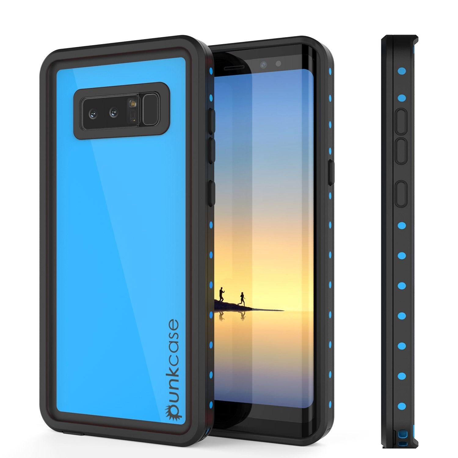 Galaxy Note 8 Waterproof Case PunkCase StudStar Light Blue Thin 6.6ft Underwater IP68 ShockProof