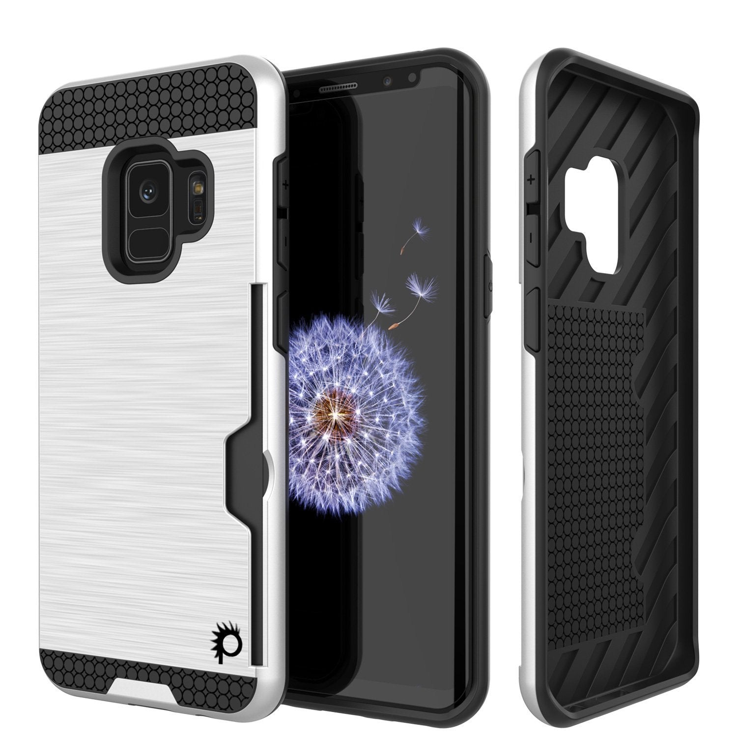 Galaxy S9 Case, PUNKcase [SLOT Series] [Slim Fit] Dual-Layer Armor Cover w/Integrated Anti-Shock System, Credit Card Slot & Screen Protector [White] - PunkCase NZ