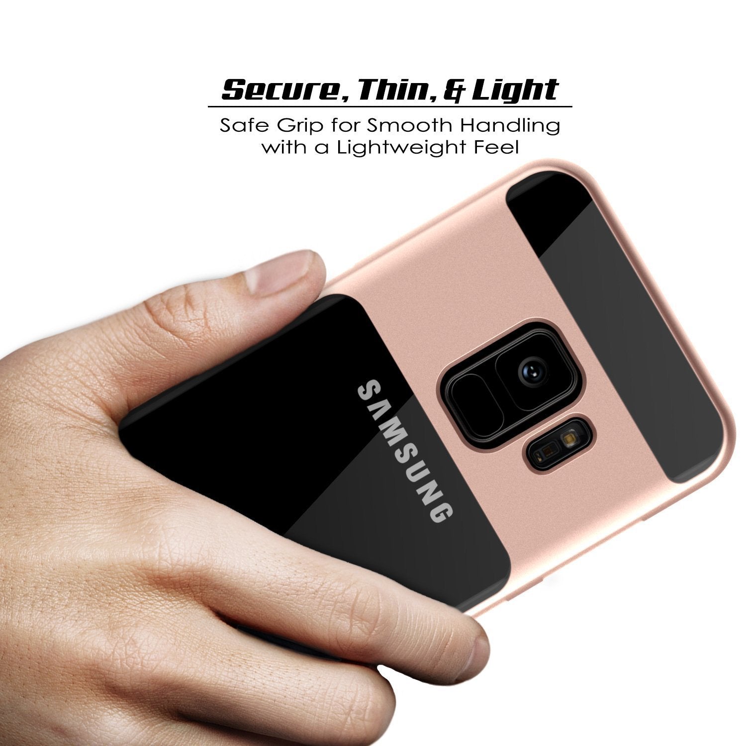 Galaxy S9 Case, PUNKcase [LUCID 3.0 Series] [Slim Fit] [Clear Back] Armor Cover w/ Integrated Kickstand, Anti-Shock System & PUNKSHIELD Screen Protector for Samsung Galaxy S9 [Rose Gold] - PunkCase NZ