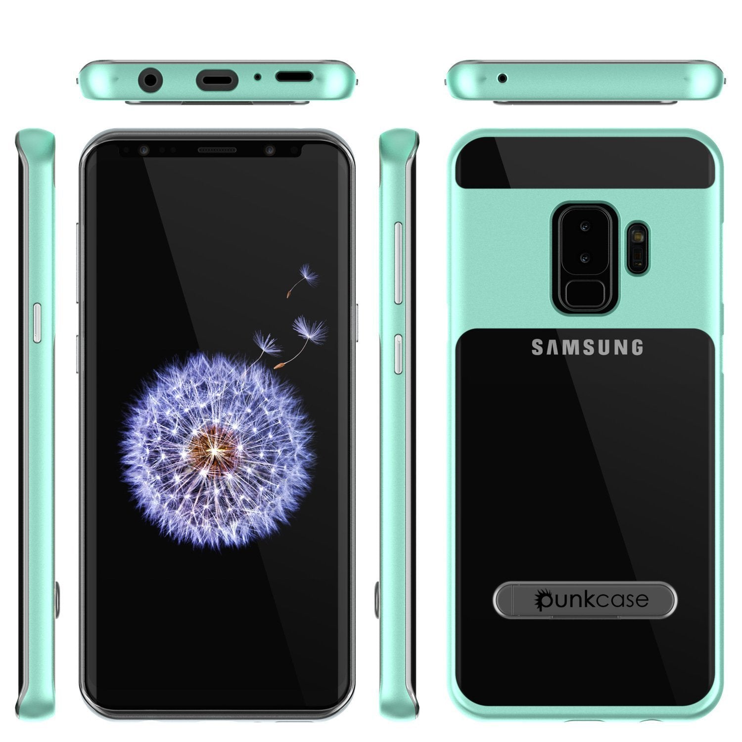 Galaxy S9+ Plus Case, PUNKcase [LUCID 3.0 Series] [Slim Fit] [Clear Back] Armor Cover w/ Integrated Kickstand, Anti-Shock System & PUNKSHIELD Screen Protector for Samsung Galaxy S9+ Plus [Teal] - PunkCase NZ