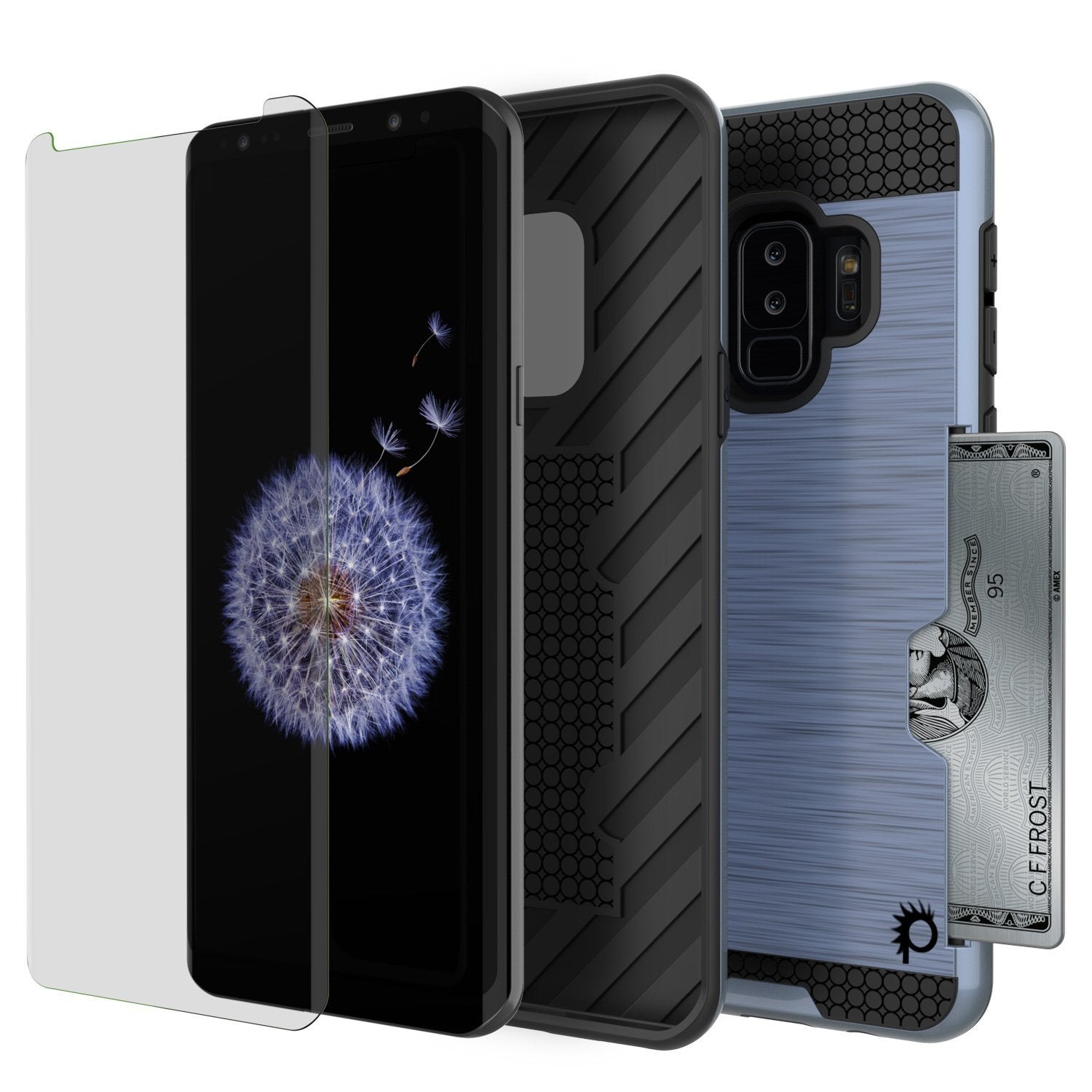 Galaxy S9 Plus Case, PUNKcase [SLOT Series] [Slim Fit] Dual-Layer Armor Cover w/Integrated Anti-Shock System, Credit Card Slot [Navy] - PunkCase NZ