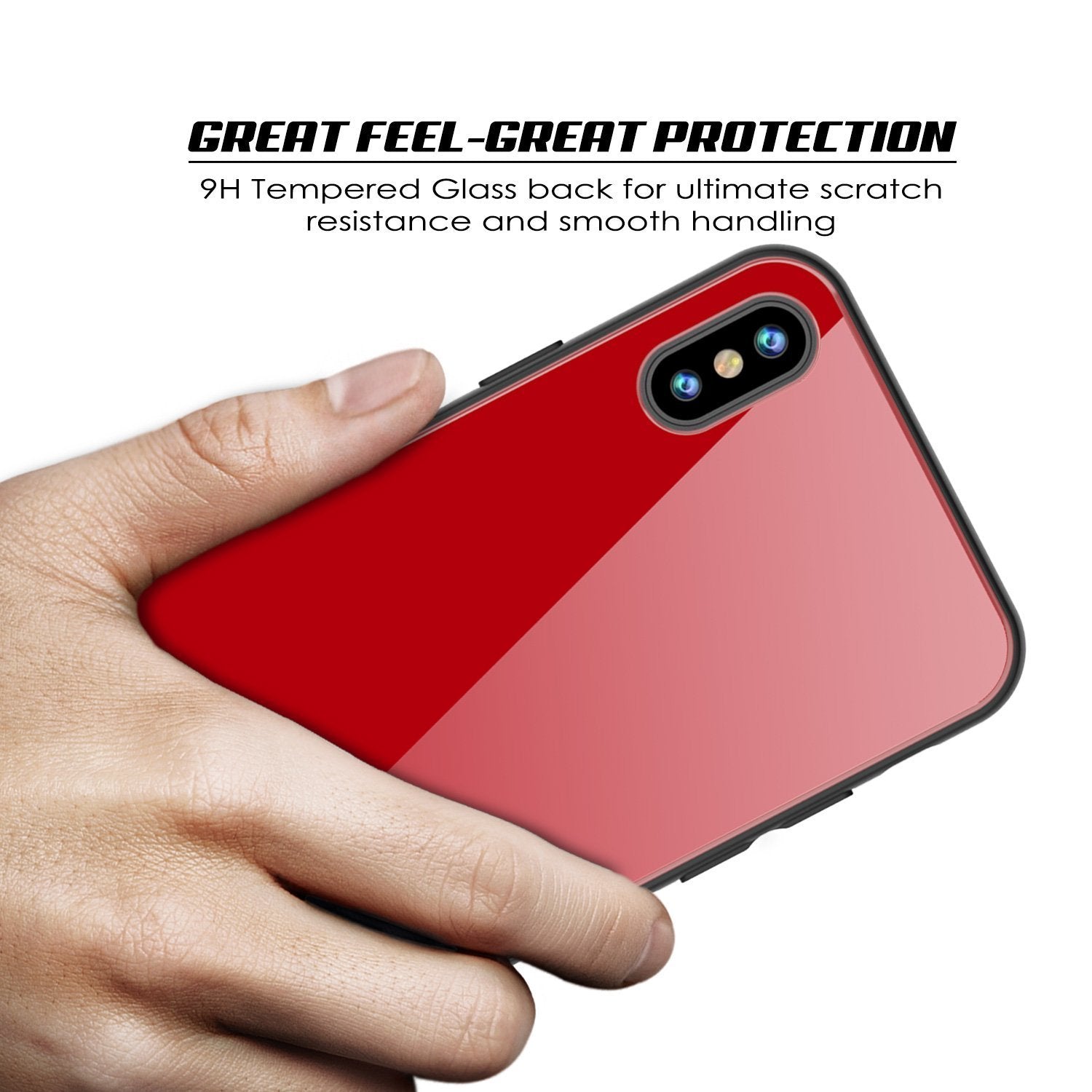 iPhone SE (4.7") Case, Punkcase GlassShield Ultra Thin Protective 9H Full Body Tempered Glass Cover W/ Drop Protection & Non Slip Grip for Apple iPhone 7 / Apple iPhone SE (4.7") (Red)