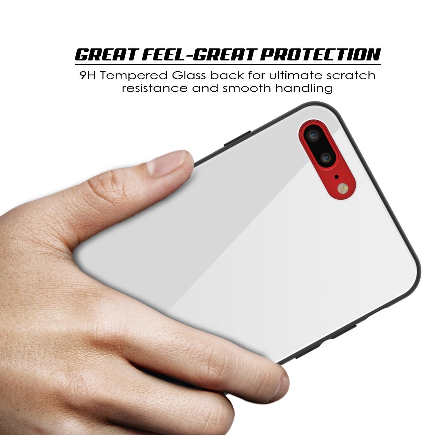 iPhone 8 PLUS Case, Punkcase GlassShield Ultra Thin Protective 9H Full Body Tempered Glass Cover W/ Drop Protection & Non Slip Grip for Apple iPhone 7 PLUS / Apple iPhone 8 PLUS (White) - PunkCase NZ