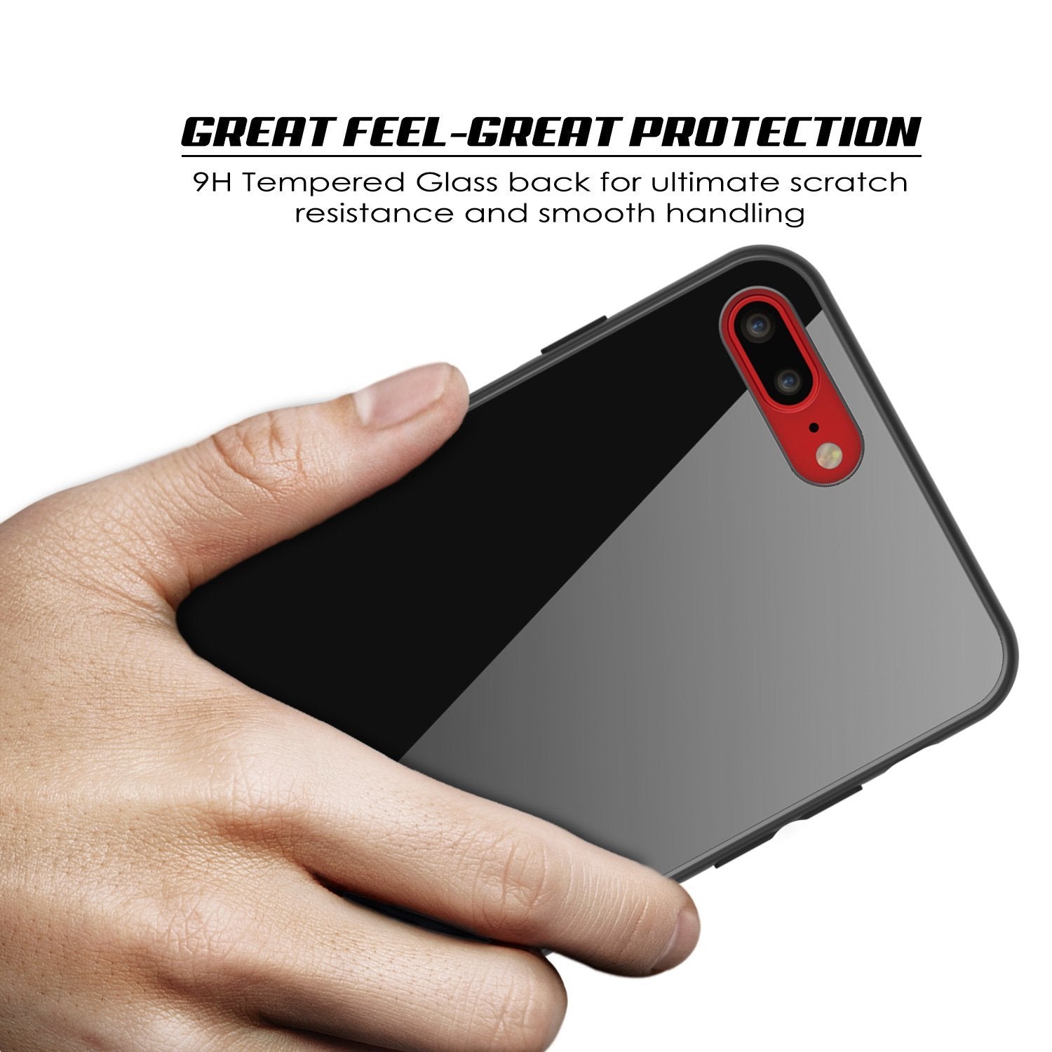 iPhone 8 PLUS Case, Punkcase GlassShield Ultra Thin Protective 9H Full Body Tempered Glass Cover W/ Drop Protection & Non Slip Grip for Apple iPhone 7 PLUS / Apple iPhone 8 PLUS (Black) - PunkCase NZ