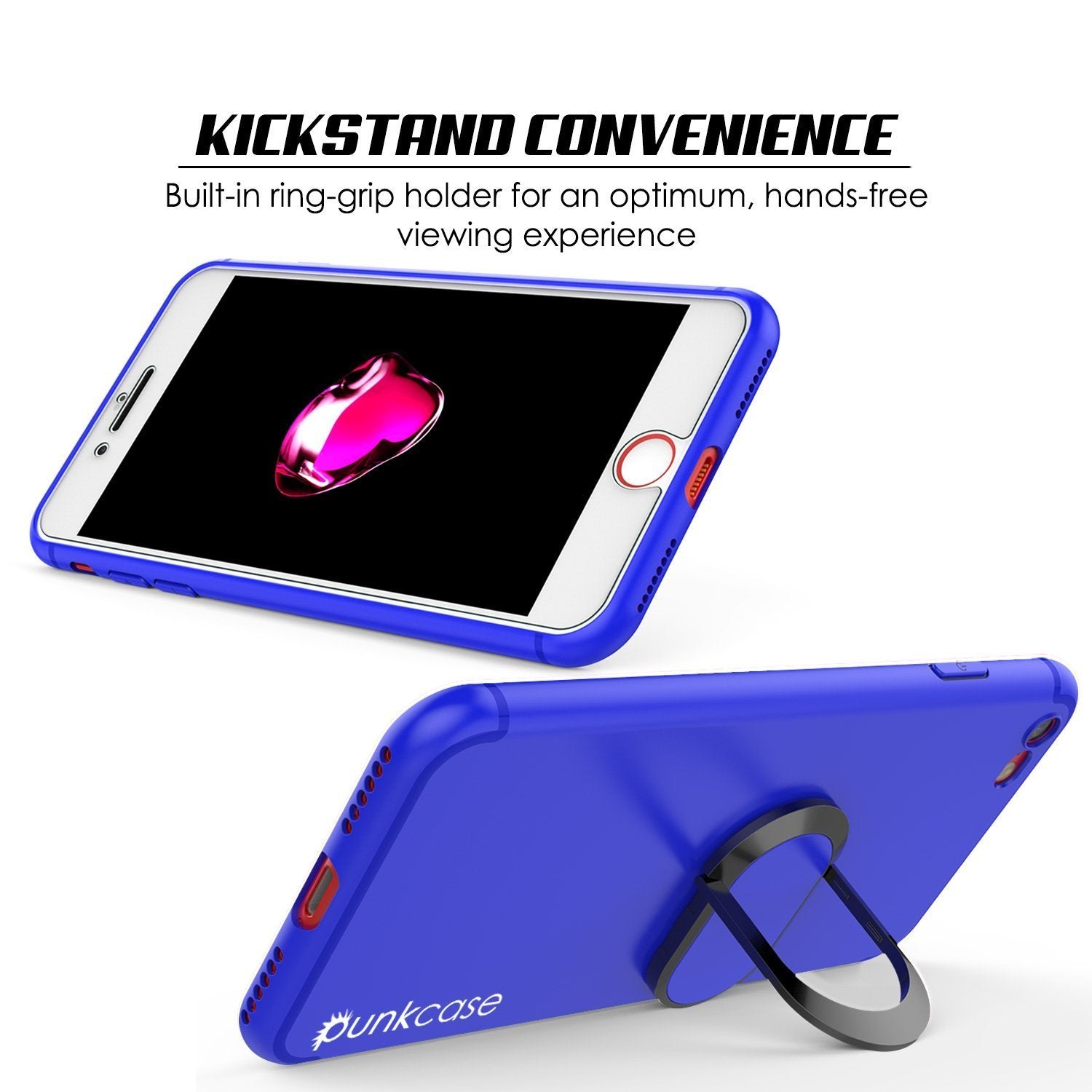 iPhone 8 Case, Punkcase Magnetix Protective TPU Cover W/ Kickstand, PLUS Tempered Glass Screen Protector [Blue] - PunkCase NZ