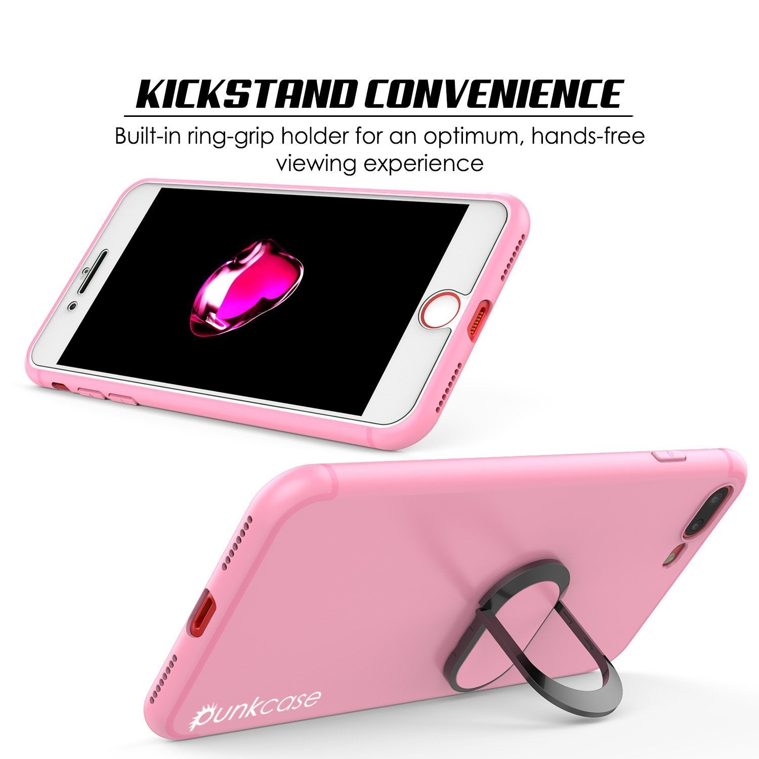 iPhone 8 PLUS Case, Punkcase Magnetix Protective TPU Cover W/ Kickstand, Tempered Glass Screen Protector [Pink] - PunkCase NZ