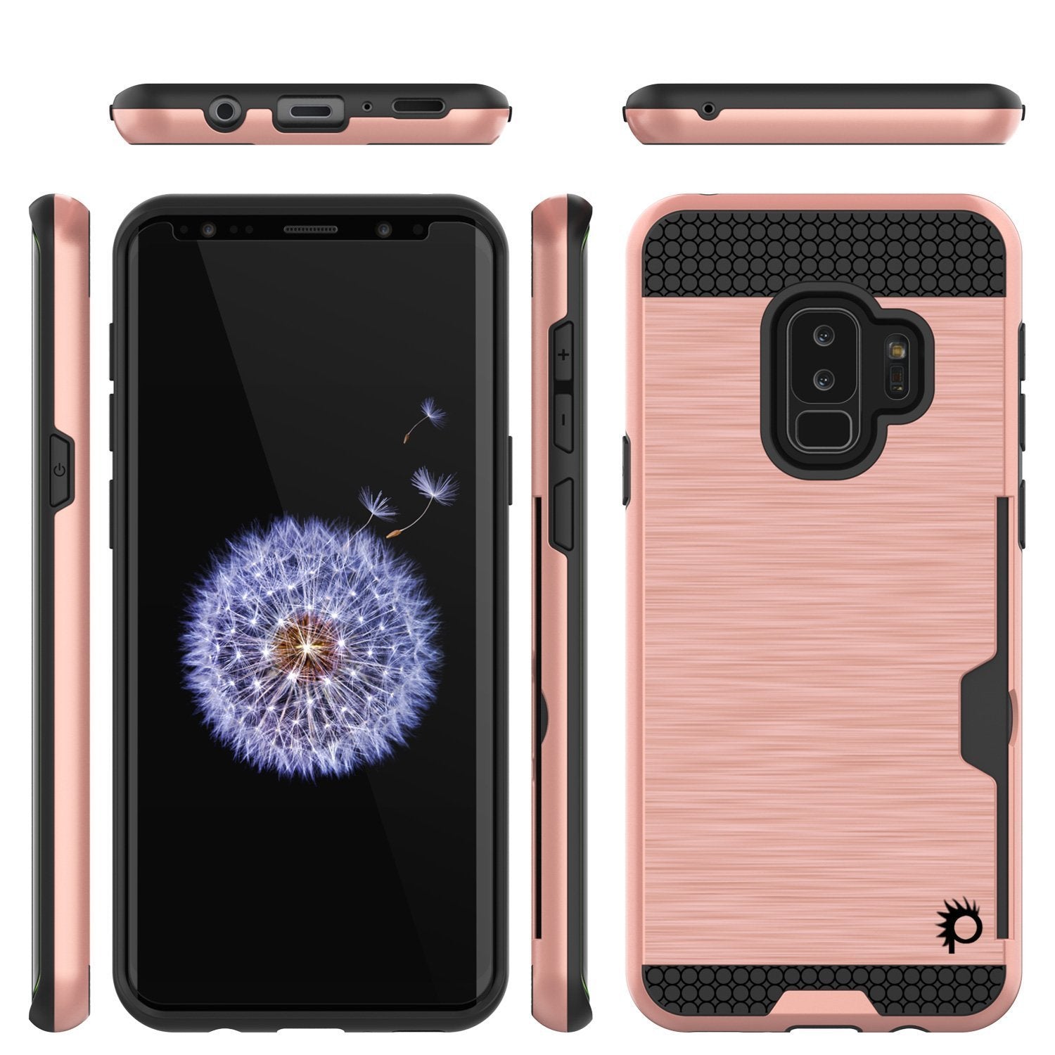 Galaxy S9 Plus Case, PUNKcase [SLOT Series] [Slim Fit] Dual-Layer Armor Cover w/Integrated Anti-Shock System, Credit Card Slot  [Rose Gold] - PunkCase NZ