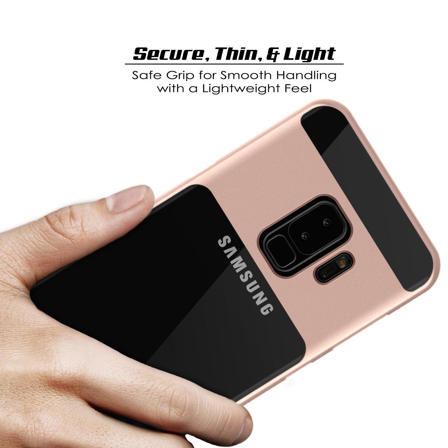 Galaxy S9+ Plus Case, PUNKcase [LUCID 3.0 Series] [Slim Fit] [Clear Back] Armor Cover w/ Integrated Kickstand, Anti-Shock System & PUNKSHIELD Screen Protector for Samsung Galaxy S9+ Plus [Rose Gold] - PunkCase NZ