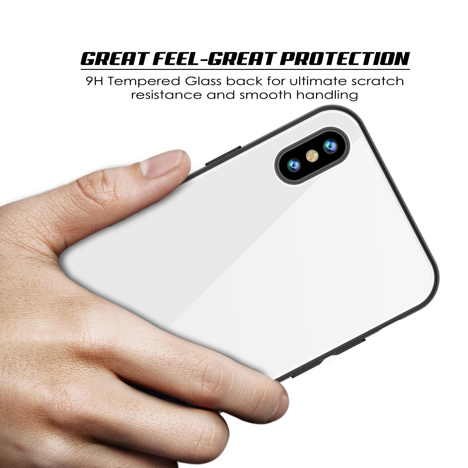 iPhone 8 Case, Punkcase GlassShield Ultra Thin Protective 9H Full Body Tempered Glass Cover W/ Drop Protection & Non Slip Grip for Apple iPhone 7 / Apple iPhone 8 (White) - PunkCase NZ
