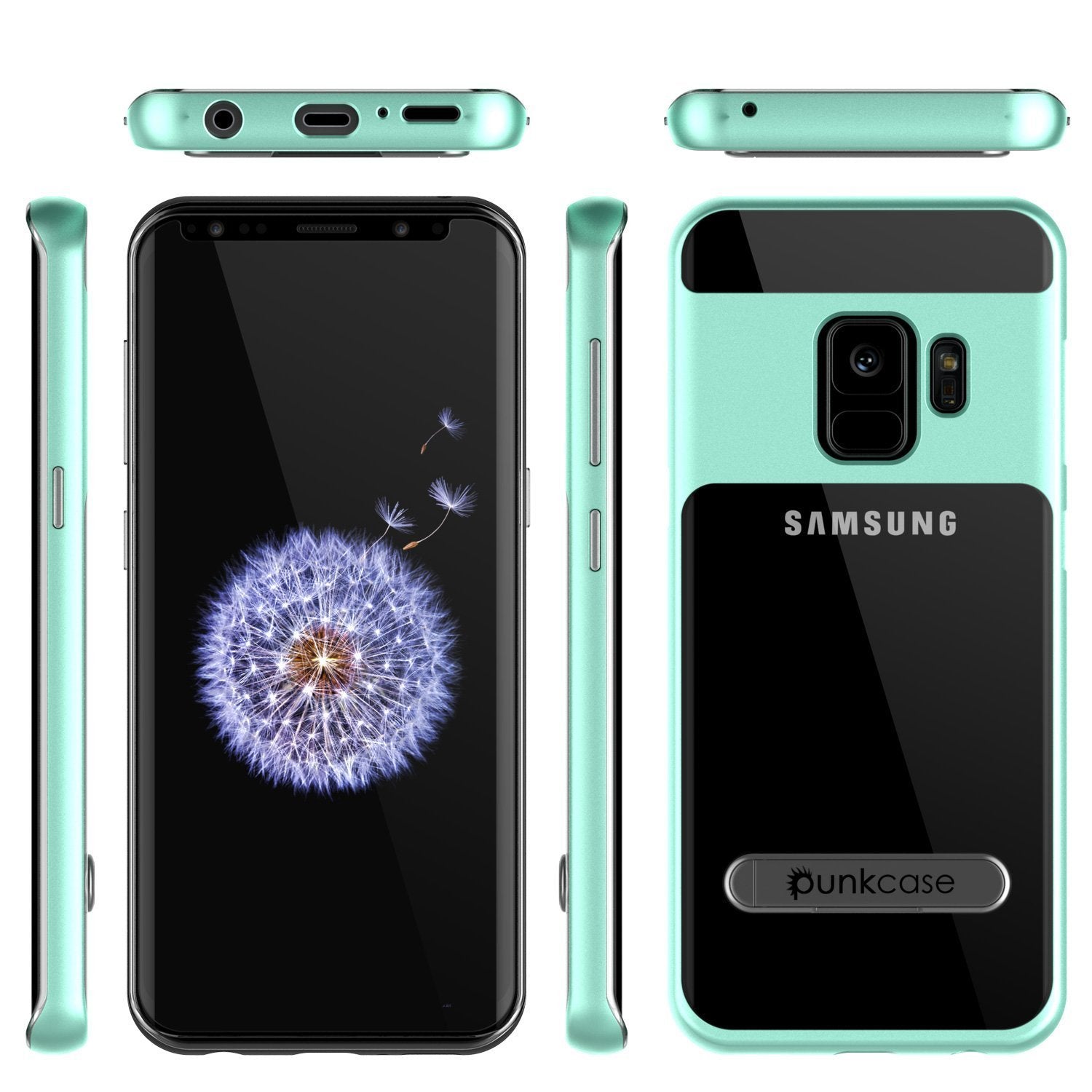 Galaxy S9 Case, PUNKcase [LUCID 3.0 Series] [Slim Fit] [Clear Back] Armor Cover w/ Integrated Kickstand, Anti-Shock System & PUNKSHIELD Screen Protector for Samsung Galaxy S9 [Teal] - PunkCase NZ