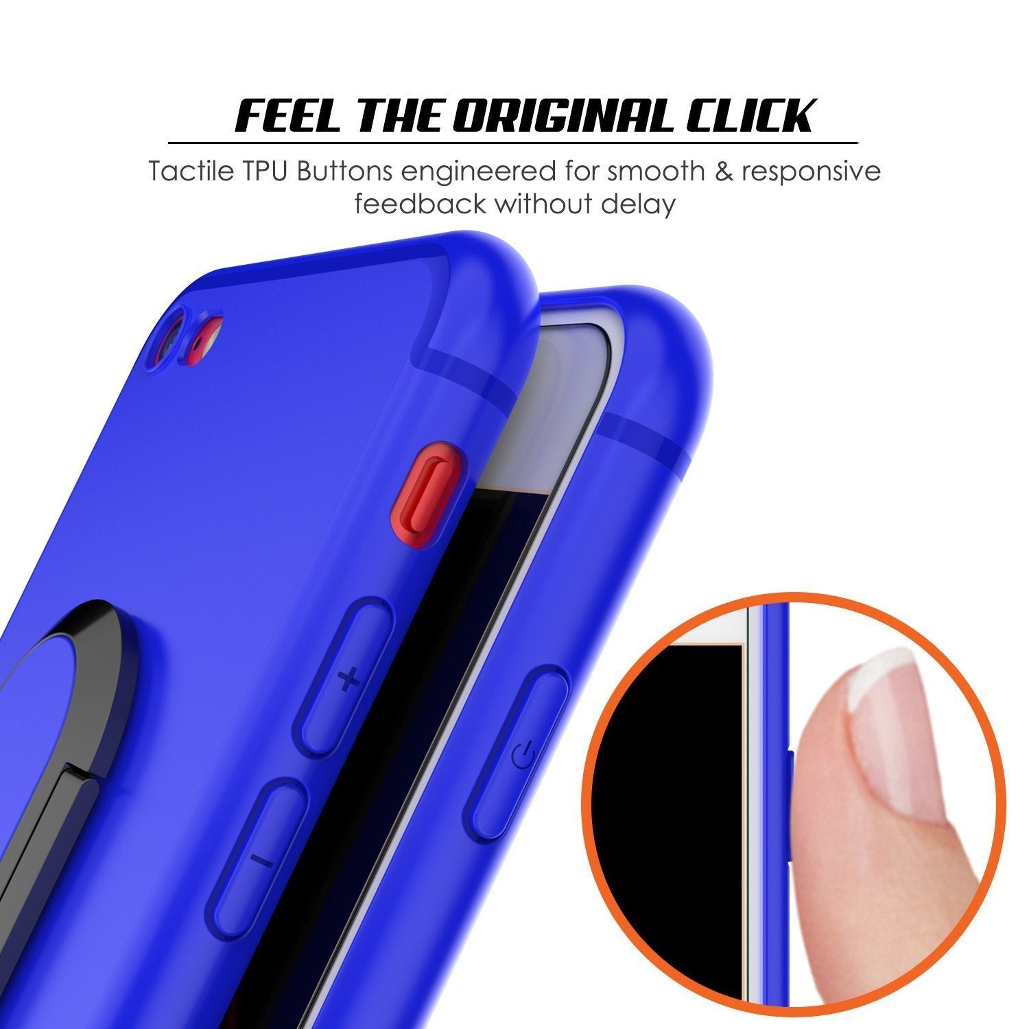 iPhone SE (4.7") Case, Punkcase Magnetix Protective TPU Cover W/ Kickstand, PLUS Tempered Glass Screen Protector [Blue]