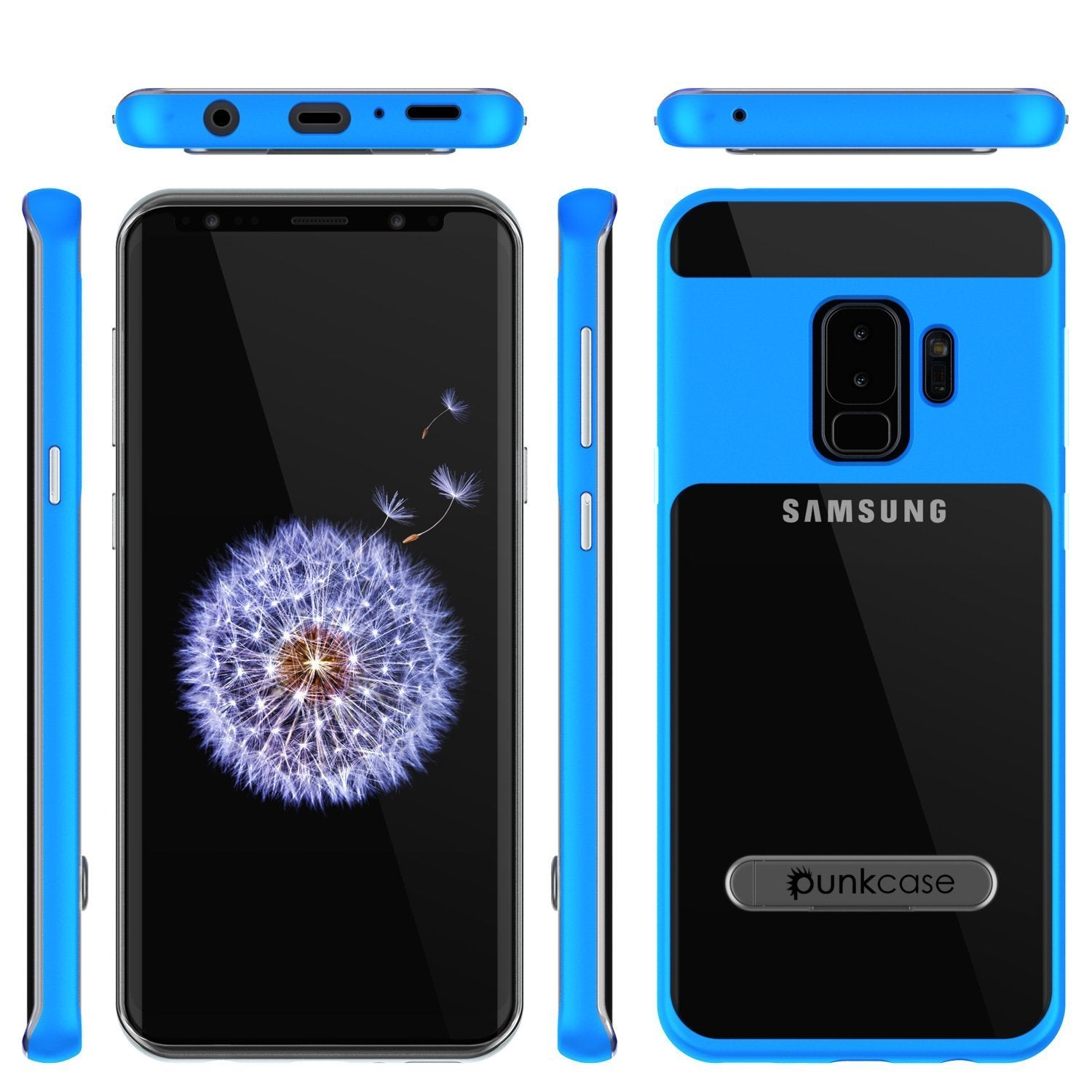 Galaxy S9+ Plus Case, PUNKcase [LUCID 3.0 Series] [Slim Fit] [Clear Back] Armor Cover w/ Integrated Kickstand, Anti-Shock System & PUNKSHIELD Screen Protector for Samsung Galaxy S9+ Plus [Blue] - PunkCase NZ