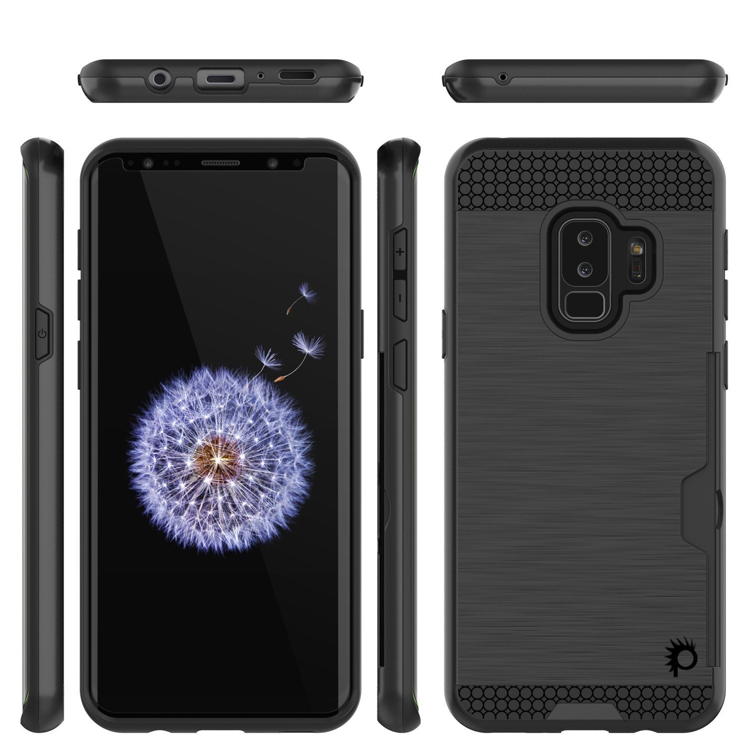 Galaxy S9 Plus Case, PUNKcase [SLOT Series] [Slim Fit] Dual-Layer Armor Cover w/Integrated Anti-Shock System, Credit Card Slot [Black] - PunkCase NZ