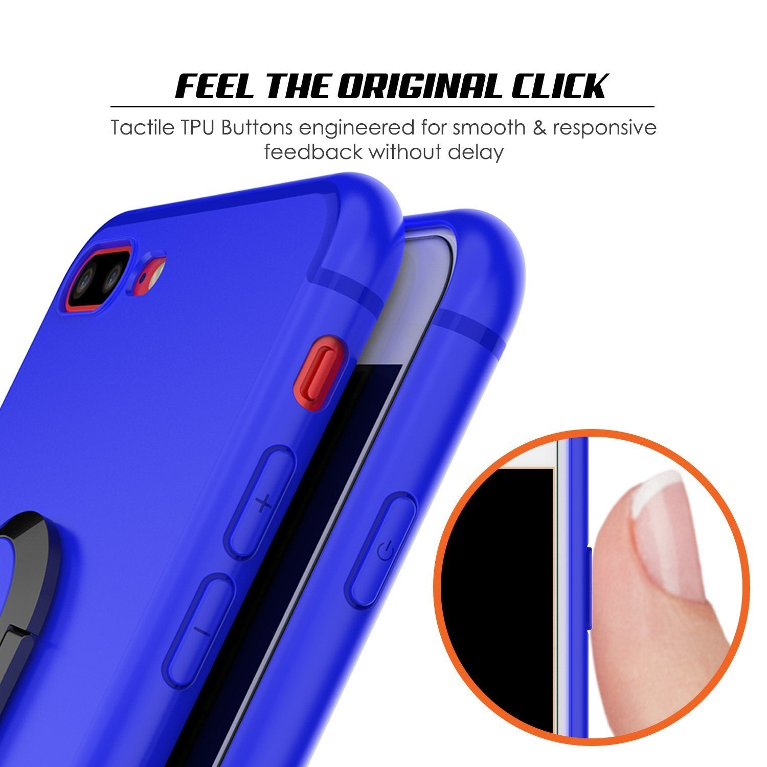 iPhone 8 PLUS Case, Punkcase Magnetix Protective TPU Cover W/ Kickstand, Tempered Glass Screen Protector [Blue] - PunkCase NZ