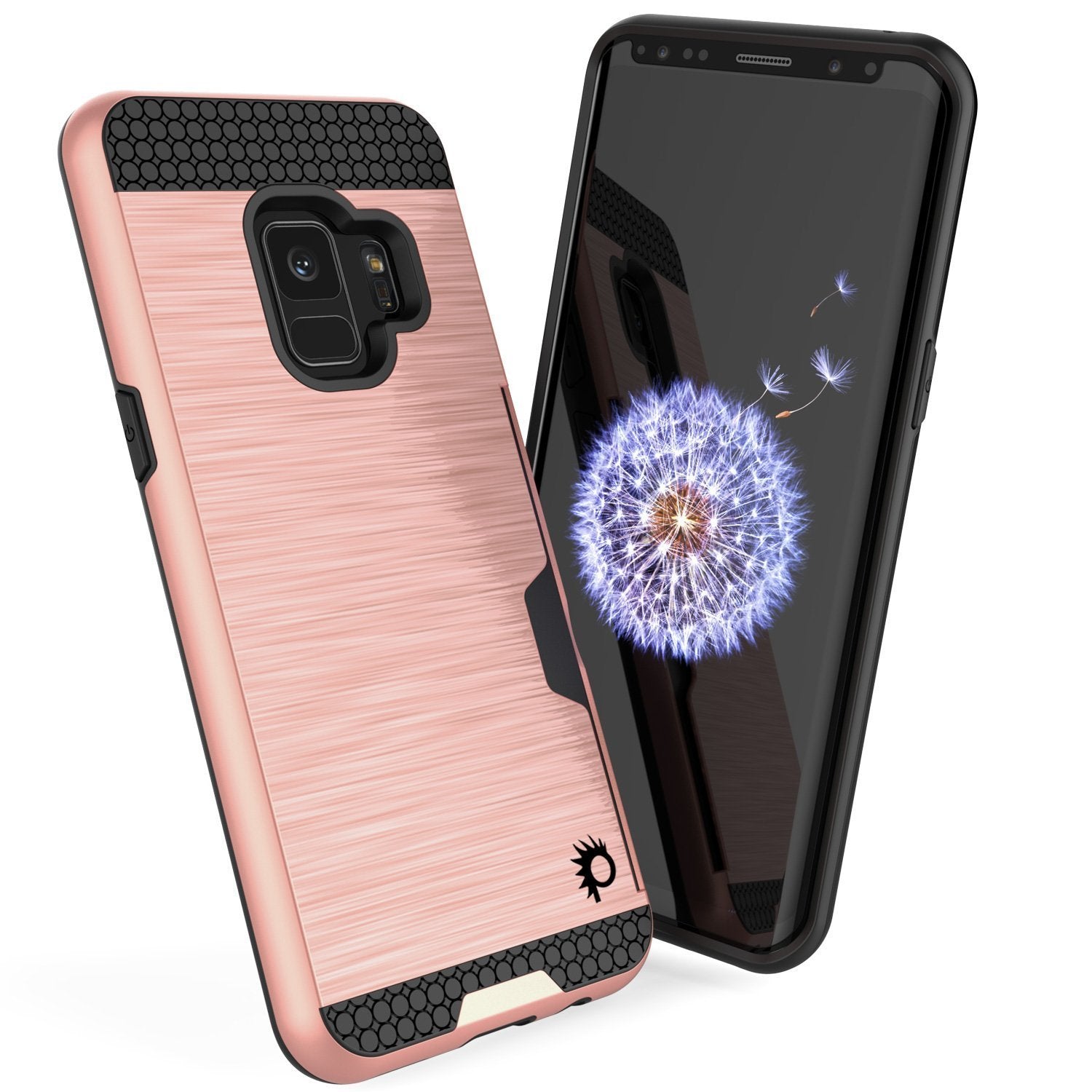 Galaxy S9 Case, PUNKcase [SLOT Series] [Slim Fit] Dual-Layer Armor Cover w/Integrated Anti-Shock System, Credit Card Slot [Rose Gold] - PunkCase NZ