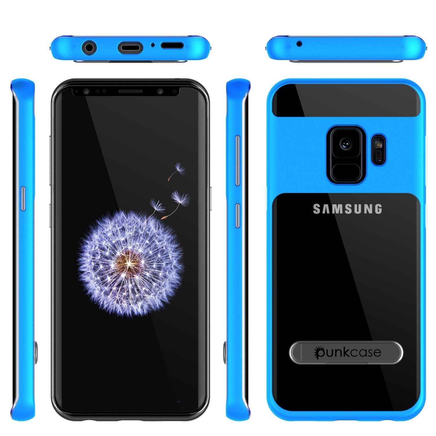 Galaxy S9 Case, PUNKcase [LUCID 3.0 Series] [Slim Fit] [Clear Back] Armor Cover w/ Integrated Kickstand, Anti-Shock System & PUNKSHIELD Screen Protector for Samsung Galaxy S9 [Blue] - PunkCase NZ