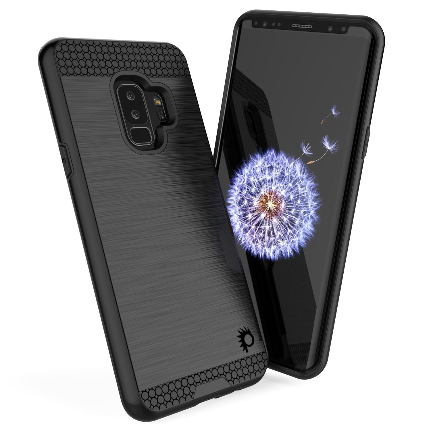 Galaxy S9 Plus Case, PUNKcase [SLOT Series] [Slim Fit] Dual-Layer Armor Cover w/Integrated Anti-Shock System, Credit Card Slot [Black] - PunkCase NZ