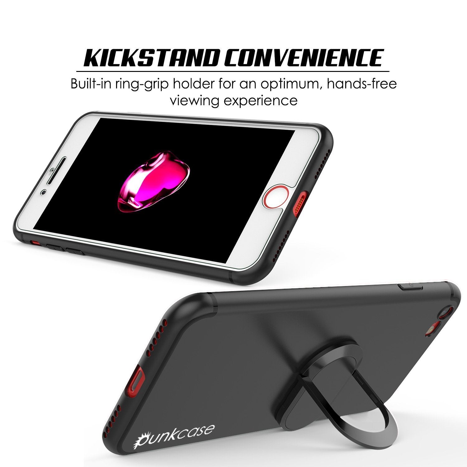 iPhone 8 Case, Punkcase Magnetix Protective TPU Cover W/ Kickstand, PLUS Tempered Glass Screen Protector [Black] - PunkCase NZ