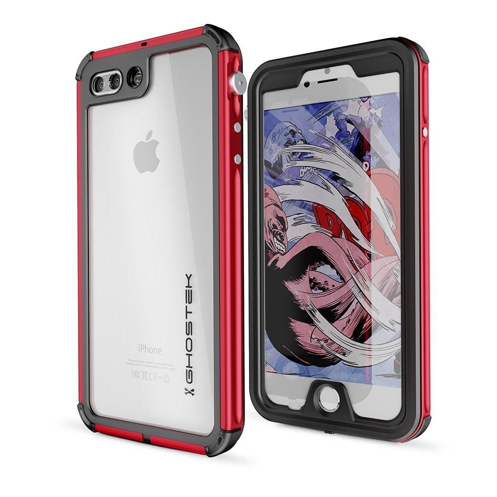 iPhone 7+ Plus Waterproof Case, Ghostek® Atomic 3.0 Red Series | Underwater | Touch-ID