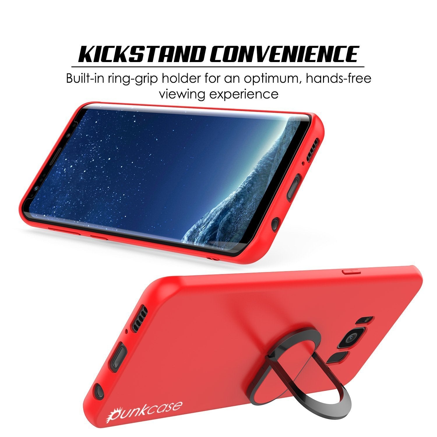 Galaxy S8 PLUS, Punkcase Magnetix Protective TPU Cover W/ Kickstand, Screen Protector [Red] - PunkCase NZ