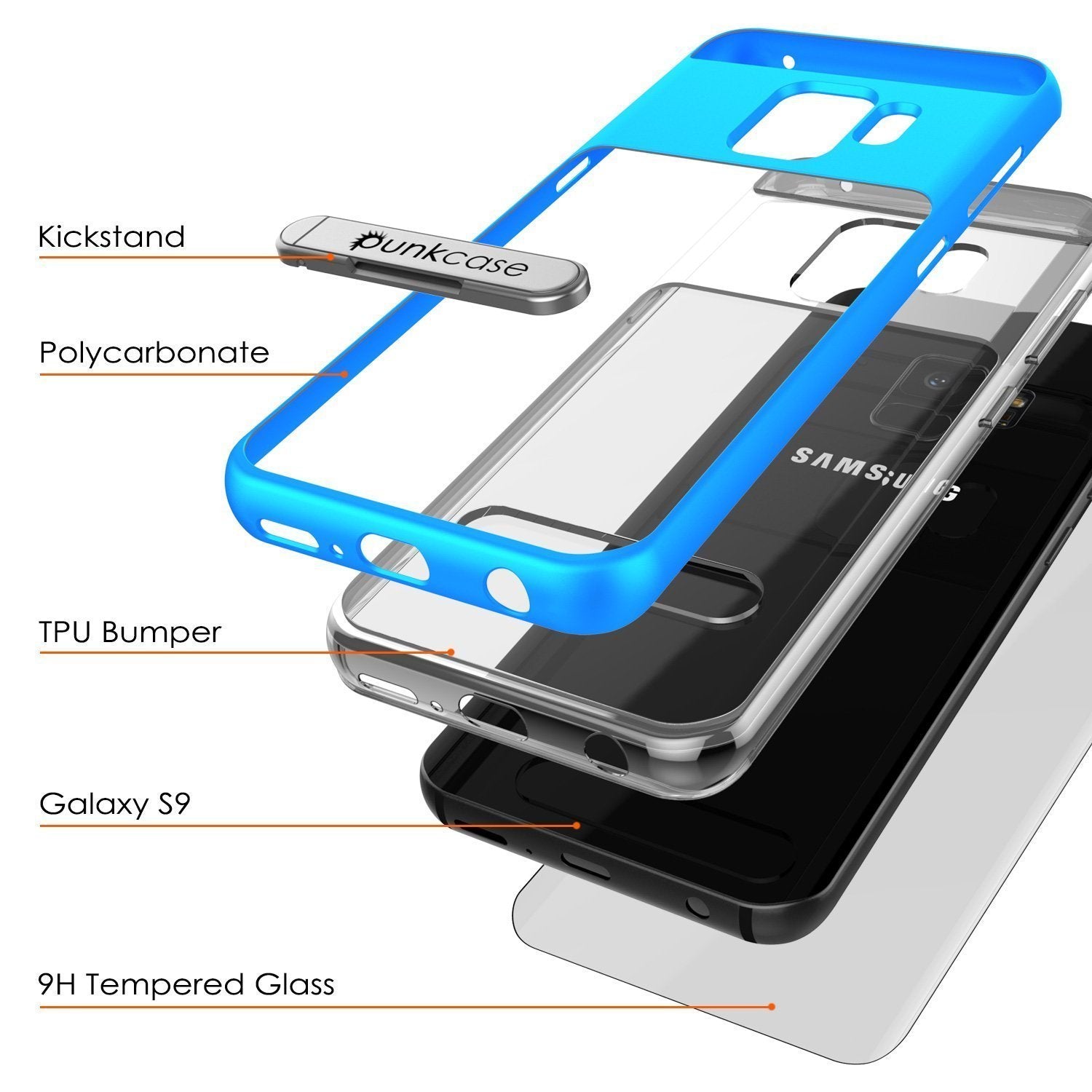 Galaxy S10 Case, PUNKcase [LUCID 3.0 Series] [Slim Fit] Armor Cover w/ Integrated Screen Protector [Blue]