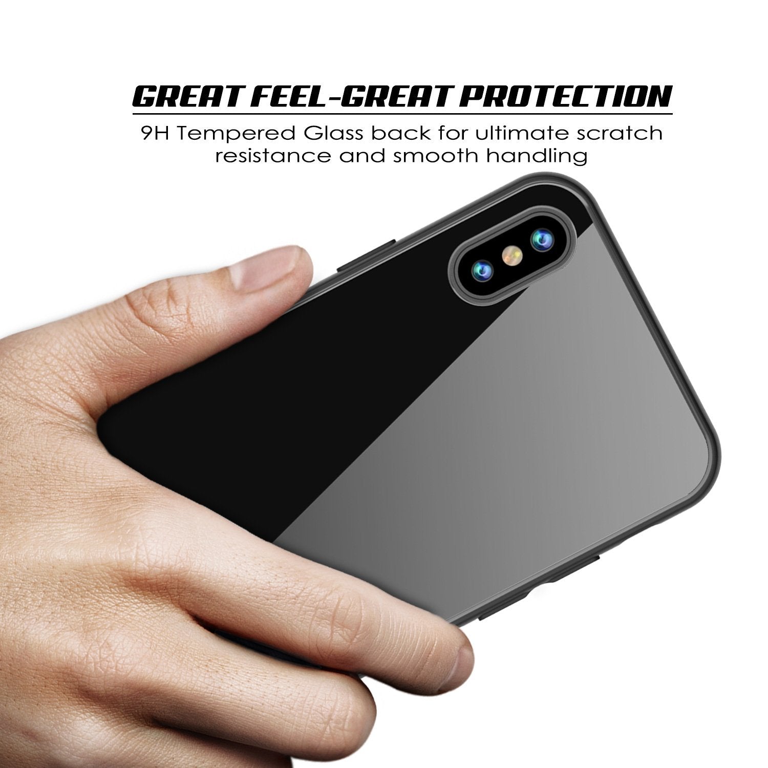 iPhone 8 Case, Punkcase GlassShield Ultra Thin Protective 9H Full Body Tempered Glass Cover W/ Drop Protection & Non Slip Grip for Apple iPhone 7 / Apple iPhone 8 (Black) - PunkCase NZ