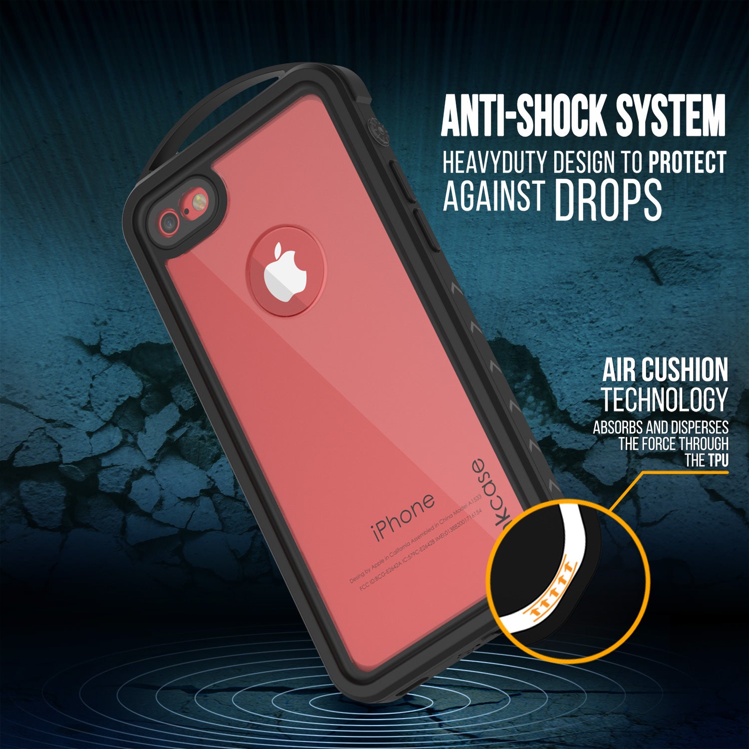 iPhone 7 Waterproof Case, Punkcase ALPINE Series, CLEAR | Heavy Duty Armor Cover - PunkCase NZ