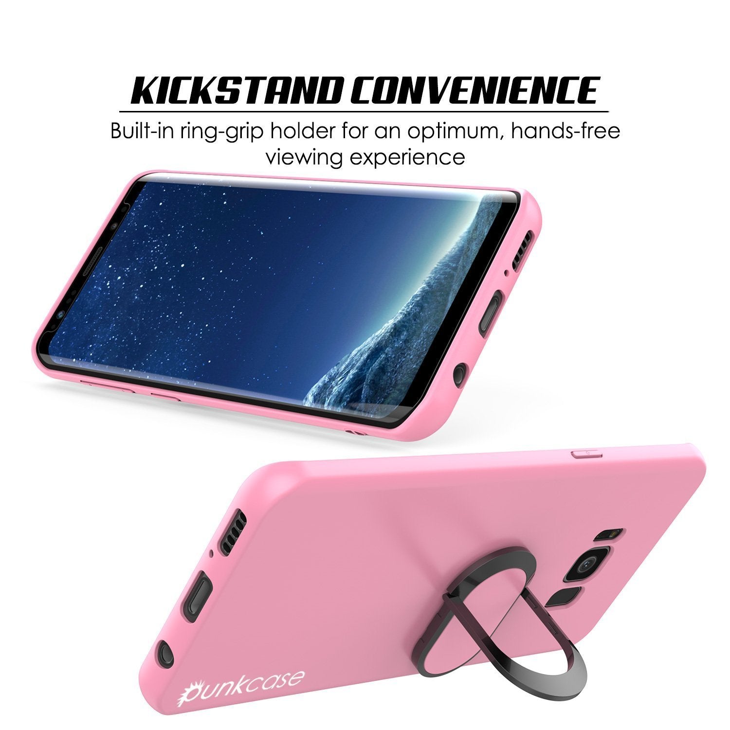 Galaxy S8 Case, Punkcase Magnetix Protective TPU Cover W/ Kickstand, Screen Protector [Pink] - PunkCase NZ