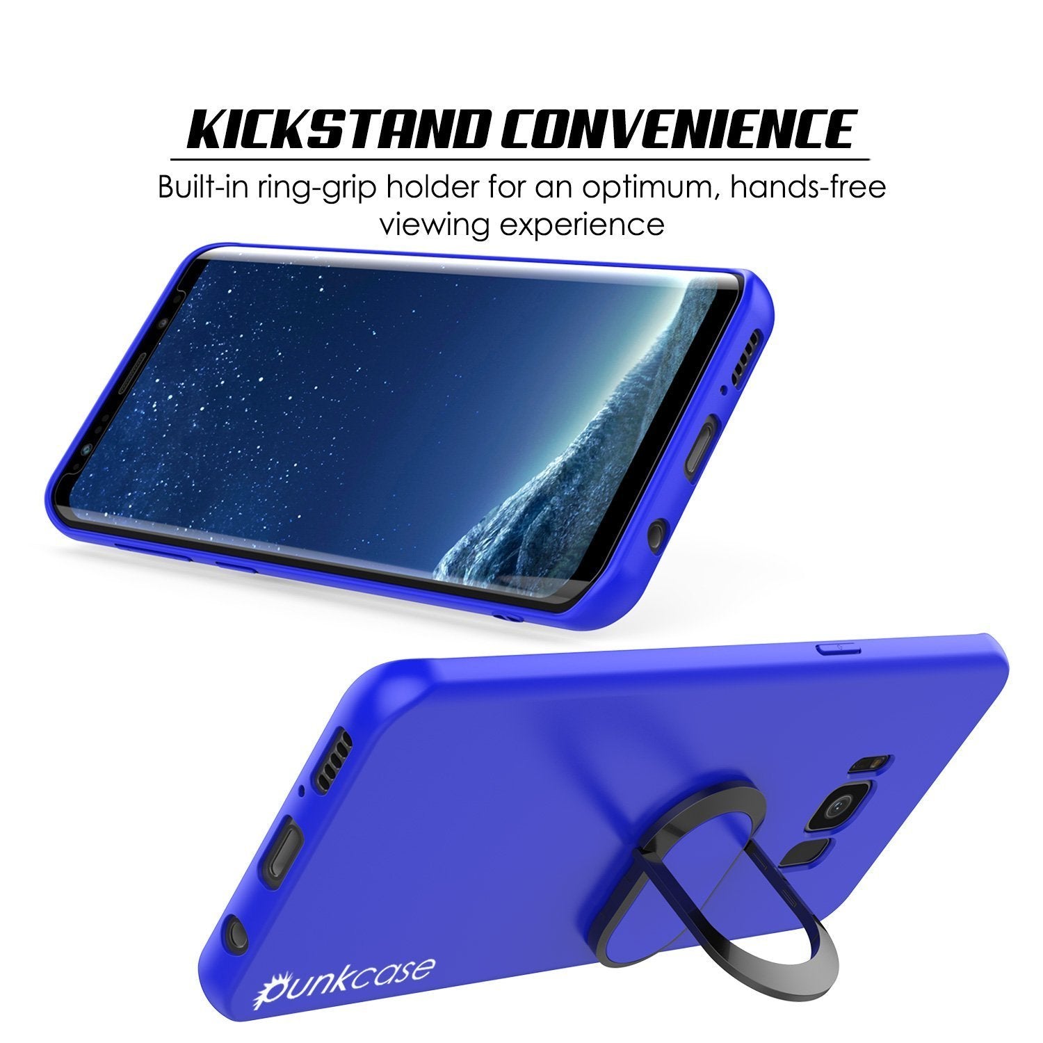 Galaxy S8 Case, Punkcase Magnetix Protective TPU Cover W/ Kickstand, Screen Protector [Blue] - PunkCase NZ