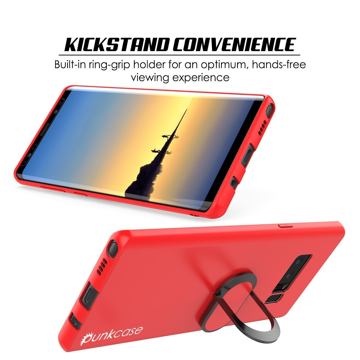 Galaxy Note 8 Case, Punkcase Magnetix Protective TPU Cover W/ Kickstand, Screen Protector [Red] - PunkCase NZ