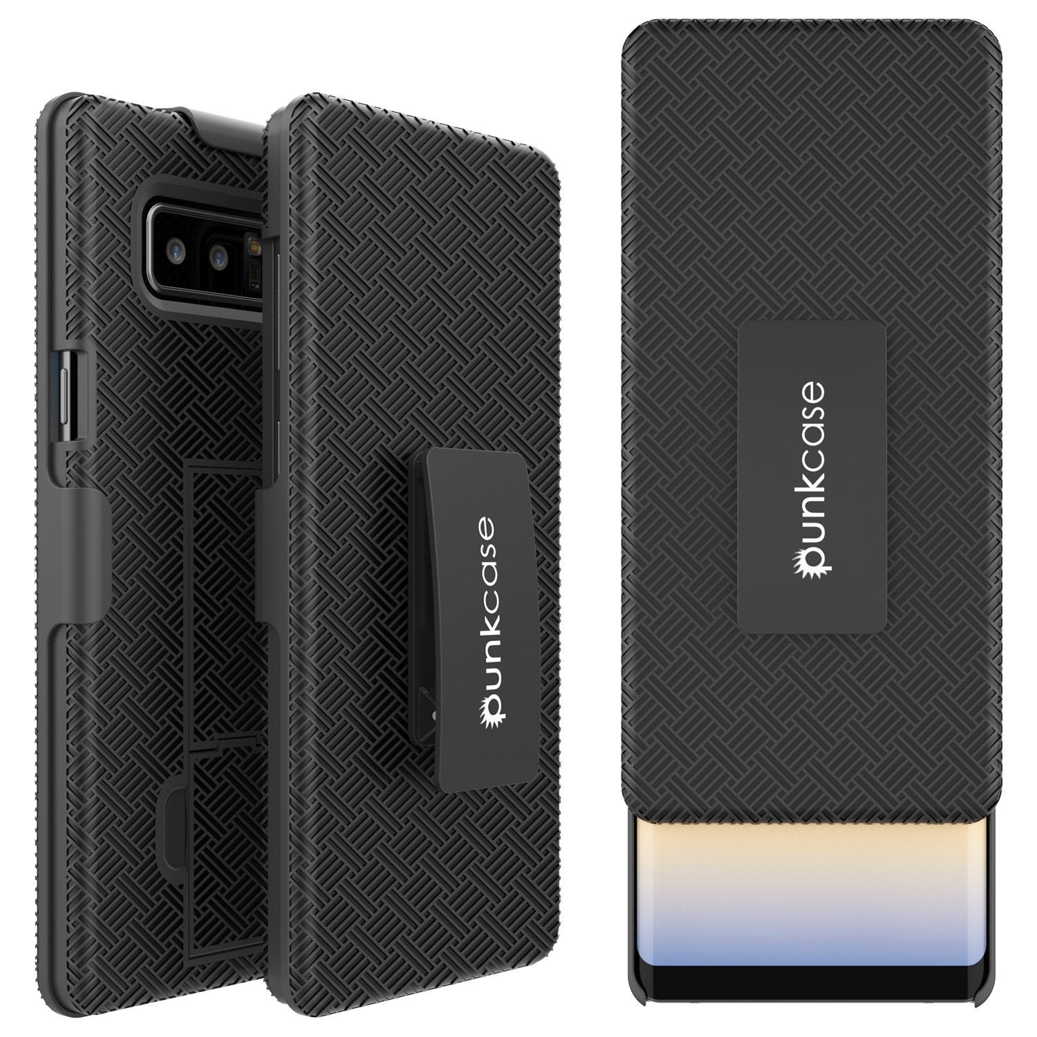 Punkcase Galaxy Note 8 Case, With PunkShield Glass Screen Protector, Holster Belt Clip & Built-In Kickstand Non-Slip Dual Layer Hybrid TPU Full Body Protection for Samsung Note 8 [Black] - PunkCase NZ