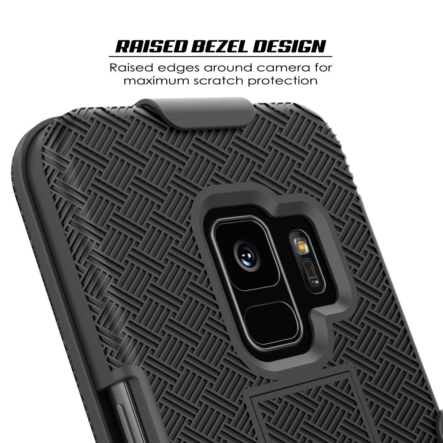 Punkcase Galaxy S9 Case With Screen Protector, Holster Belt Clip & Built-In Kickstand Non Slip Dual Layer Hybrid TPU Full Body Protection [Thin Fit] for Samsung Galaxy S9 Edge [Black] - PunkCase NZ