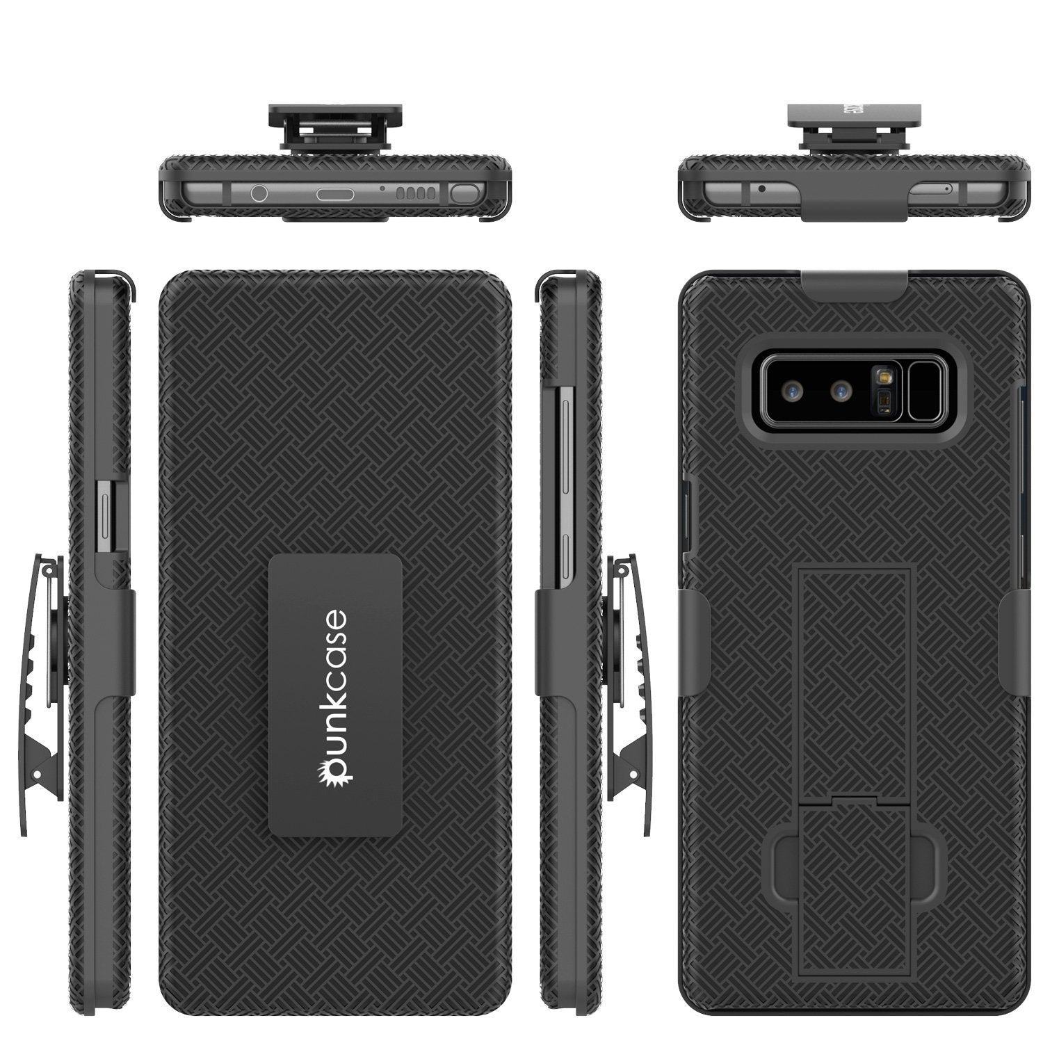 Punkcase Galaxy Note 8 Case, With PunkShield Glass Screen Protector, Holster Belt Clip & Built-In Kickstand Non-Slip Dual Layer Hybrid TPU Full Body Protection for Samsung Note 8 [Black] - PunkCase NZ