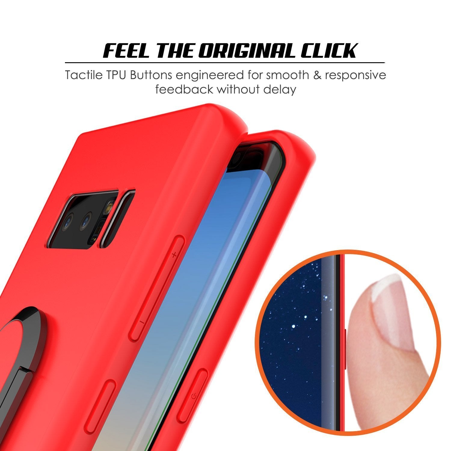 Galaxy Note 8 Case, Punkcase Magnetix Protective TPU Cover W/ Kickstand, Screen Protector [Red] - PunkCase NZ
