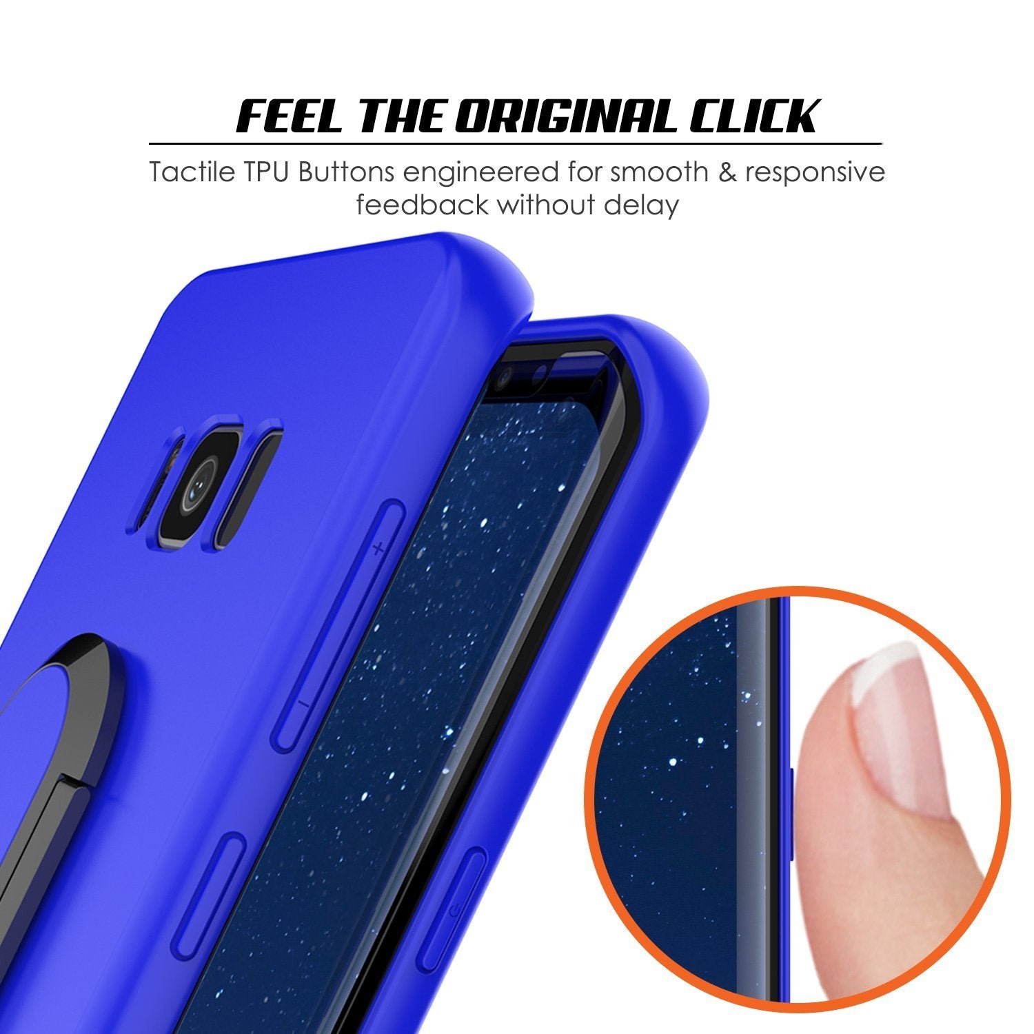 Galaxy S8 Case, Punkcase Magnetix Protective TPU Cover W/ Kickstand, Screen Protector [Blue] - PunkCase NZ