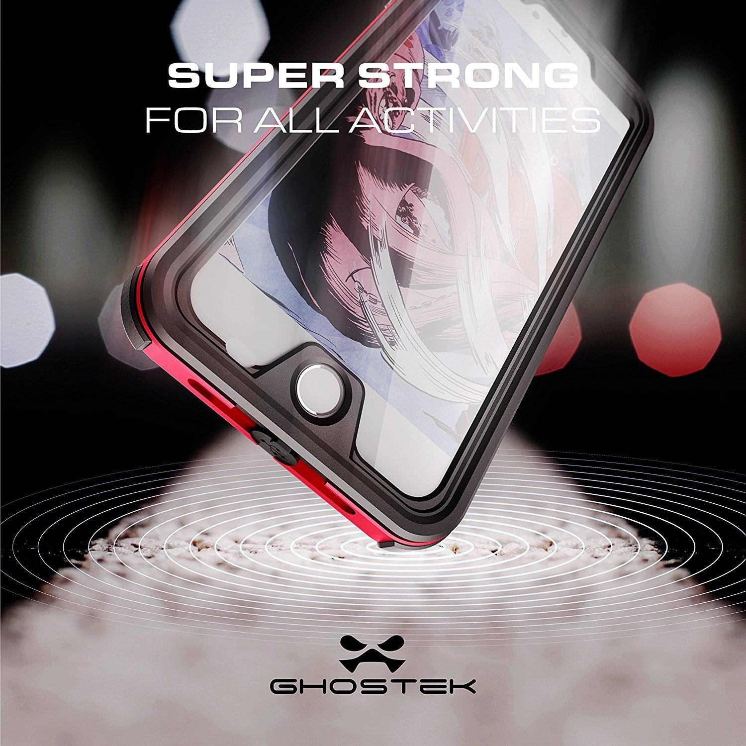 iPhone 7+ Plus Waterproof Case, Ghostek® Atomic 3.0 Black Series | Underwater | Touch-ID - PunkCase NZ