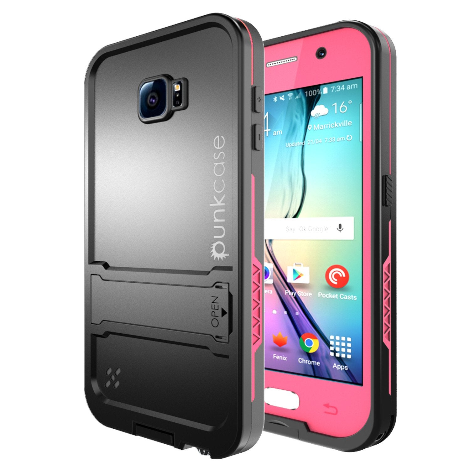 Galaxy S6 Waterproof Case, Punkcase SpikeStar Pink Water/Shock/Dirt/Snow Proof | Lifetime Warranty