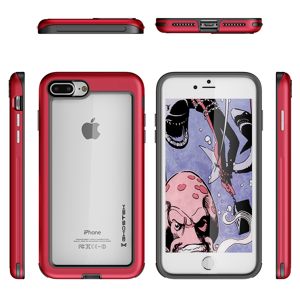 iPhone 7+ Plus Case, Ghostek®  Atomic Slim Series  for iPhone 7+ Plus Rugged Heavy Duty Case[RED] - PunkCase NZ