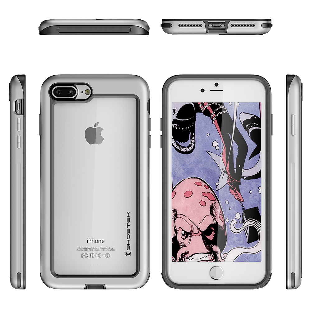 iPhone 8+ Plus Case, Ghostek®  Atomic Slim Series  for iPhone 8+ Plus Rugged Heavy Duty Case[SILVER] - PunkCase NZ