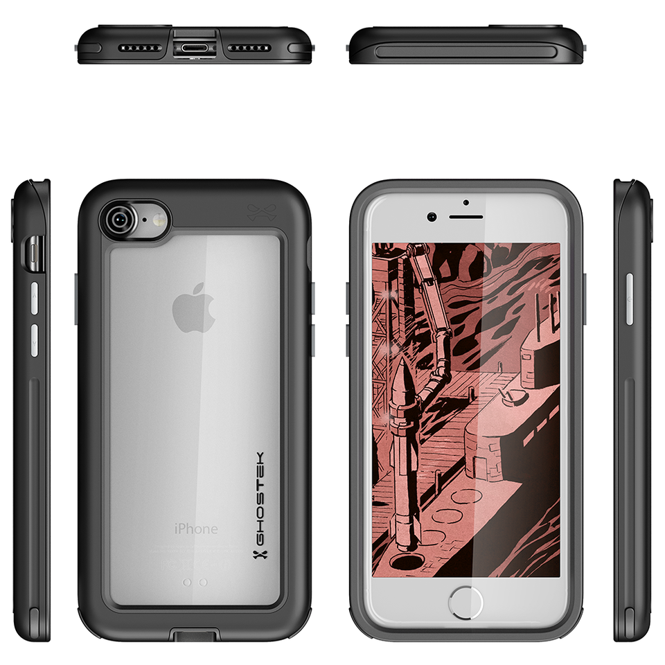 iPhone 8 Case, Ghostek® Atomic Slim Series  for  iPhone 8 Rugged Heavy Duty Case [BLACK] - PunkCase NZ