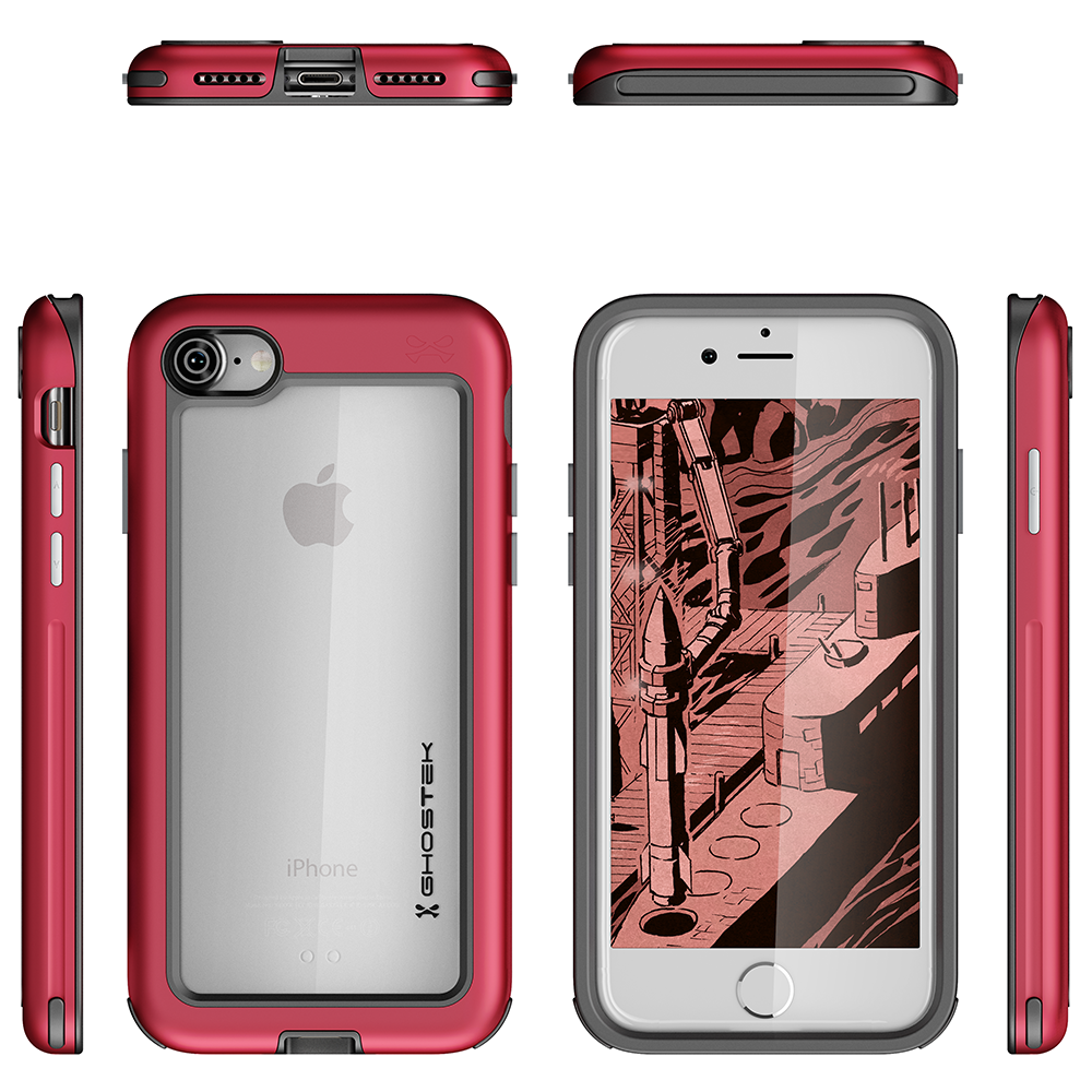 iPhone 7 Case, Ghostek®  Atomic Slim Series  for iPhone 7 Rugged Heavy Duty Case [RED] - PunkCase NZ