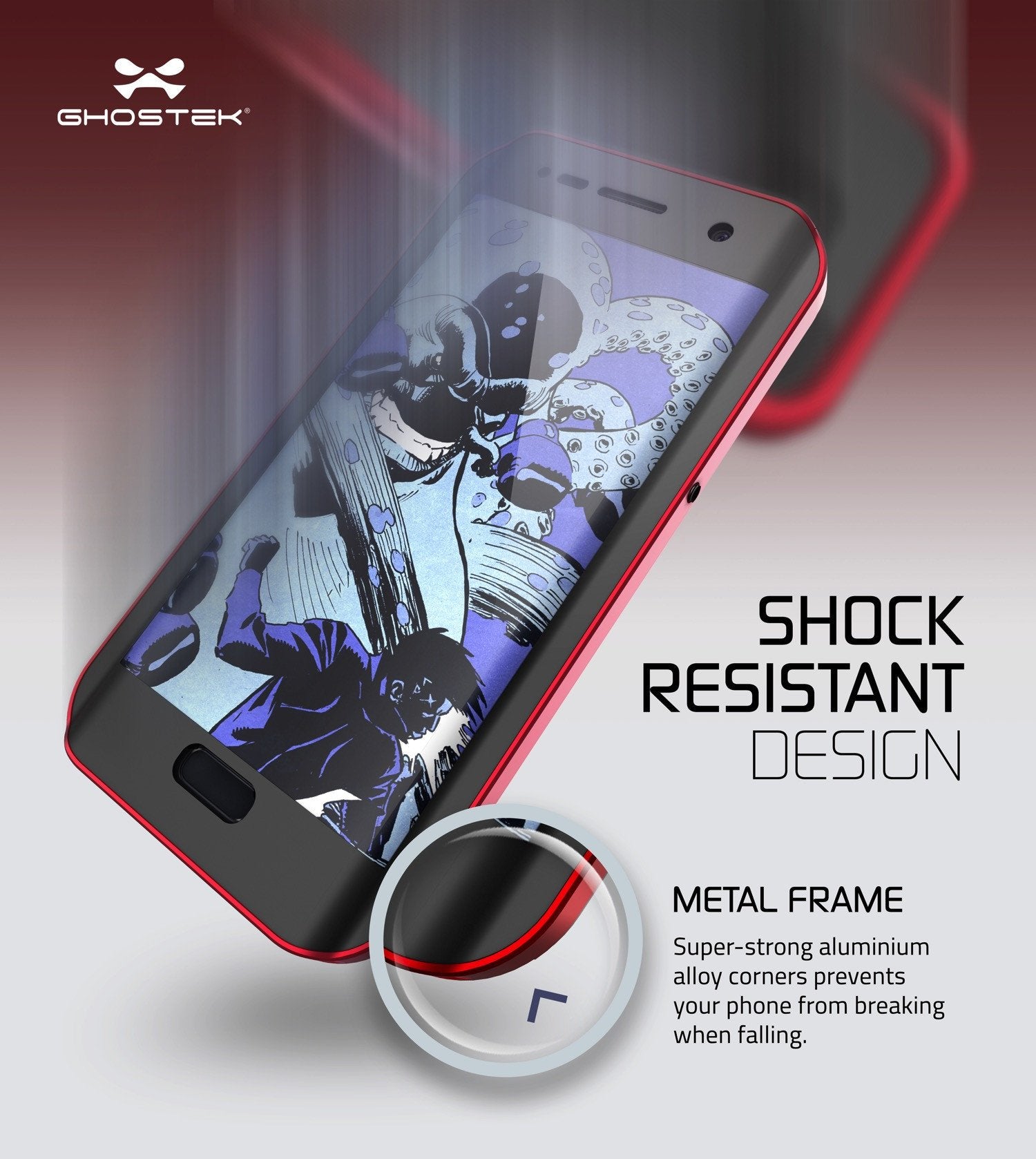Galaxy S7 EDGE Waterproof Case, Ghostek Atomic 2.0 Red Shock/Dirt/Snow Proof | Lifetime Warranty - PunkCase NZ