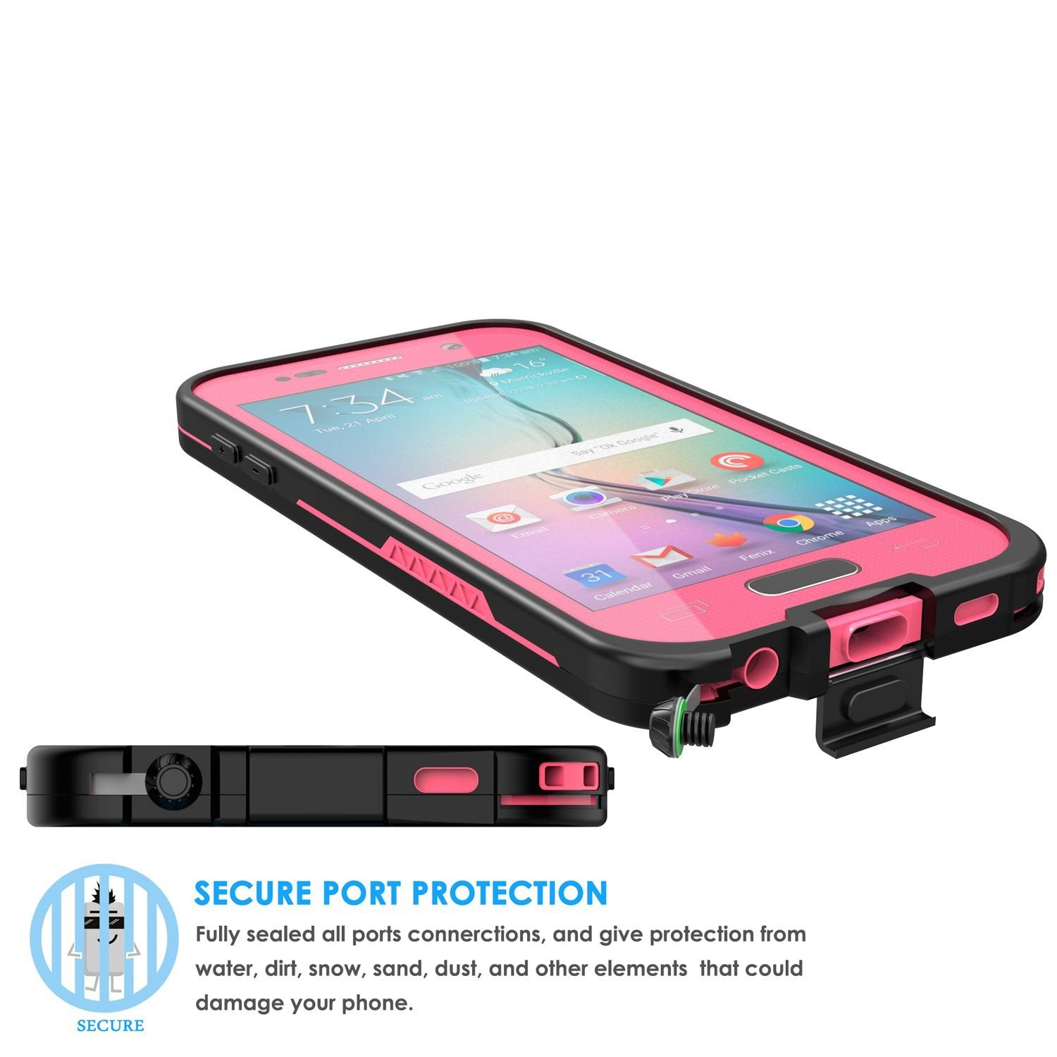 Galaxy S6 Waterproof Case, Punkcase SpikeStar Pink Water/Shock/Dirt/Snow Proof | Lifetime Warranty - PunkCase NZ