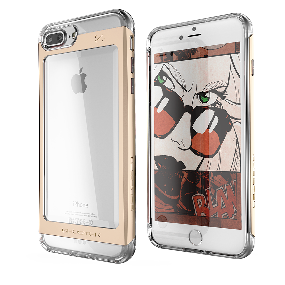 iPhone 7+ Plus Case, Ghostek® Cloak 2.0 Gold w/ Explosion-Proof Screen Protector | Aluminum Frame